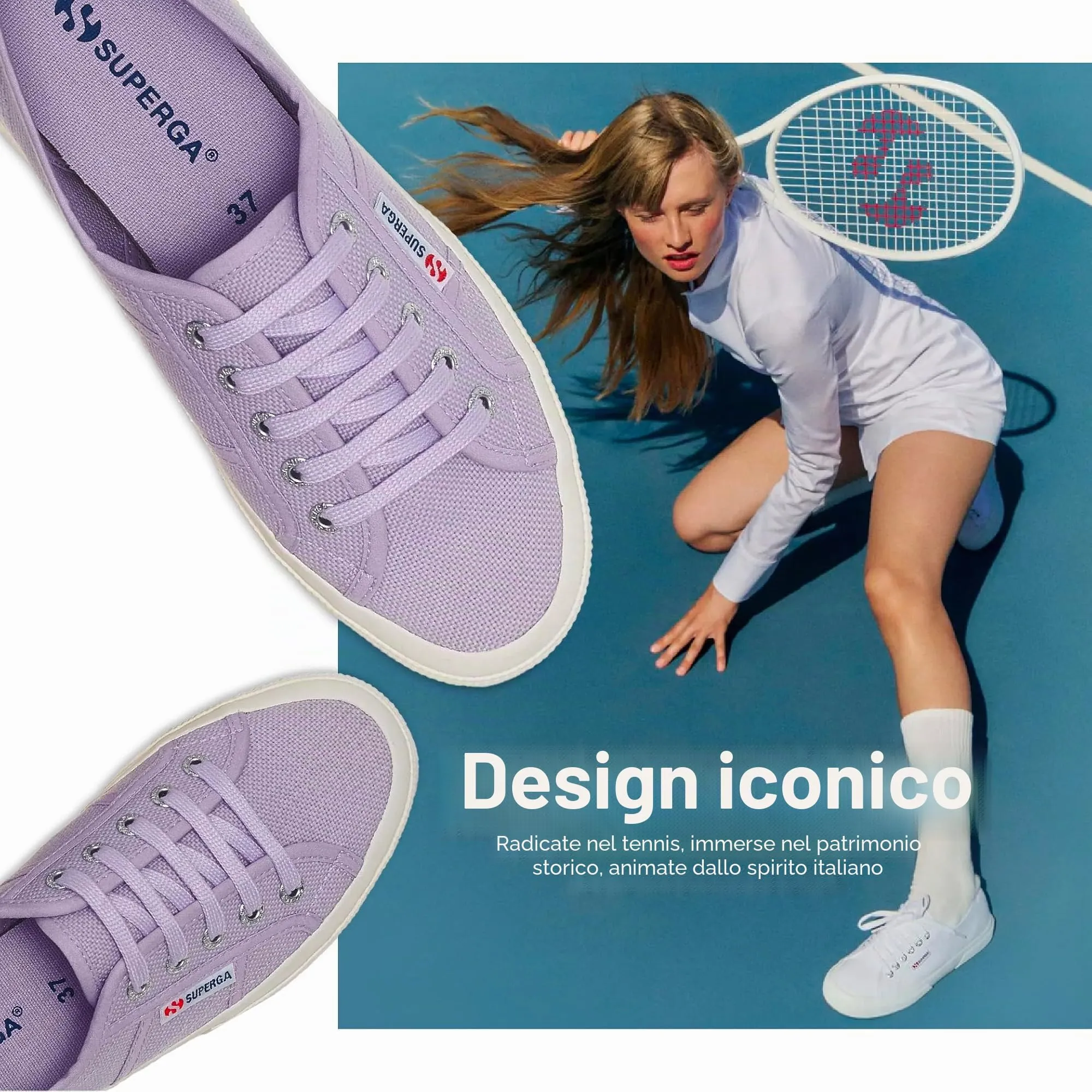 Superga 2750-cotu Classic Scarpe da Ginnastica Basse Donna, Violet Lilla F Avori, 37 EU - immagine 4