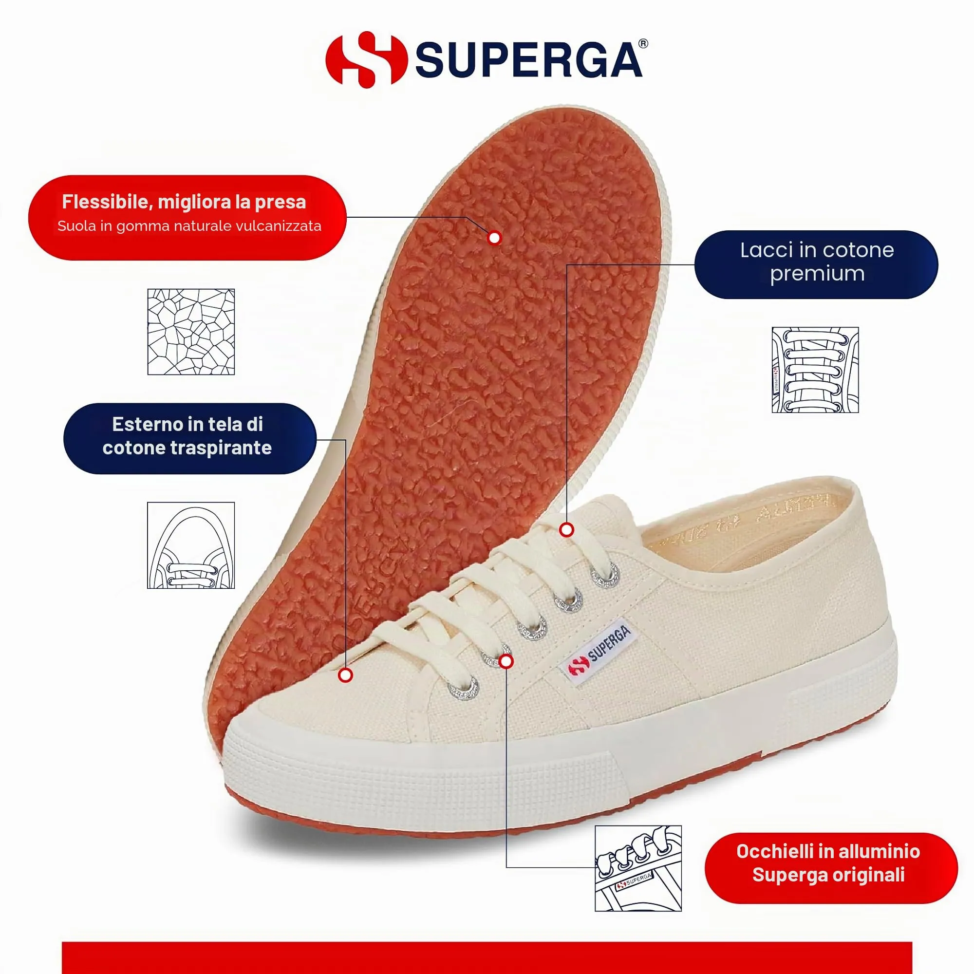 Superga 2750-cotu Classic Unisex Adult Low Top Sneakers, Beige Natural Favori, 36 EU - immagine 5