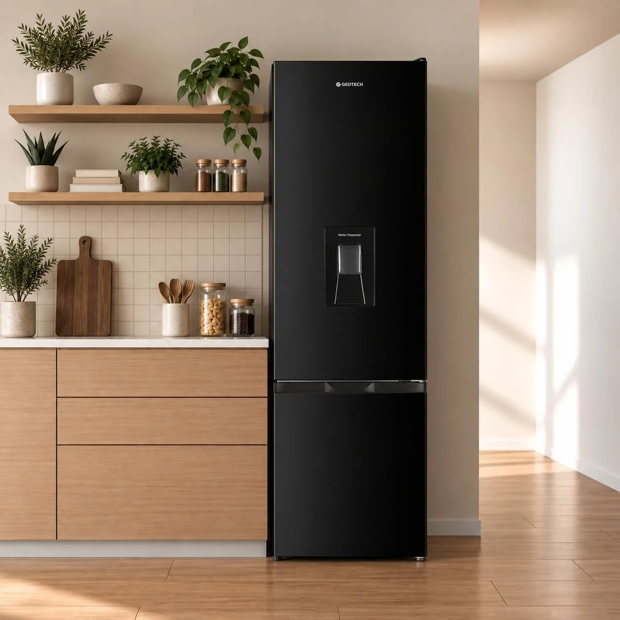 GEDTECH Frigorifero Combinato GCB262BL Nero, Capacità 262L, Classe E - immagine 5