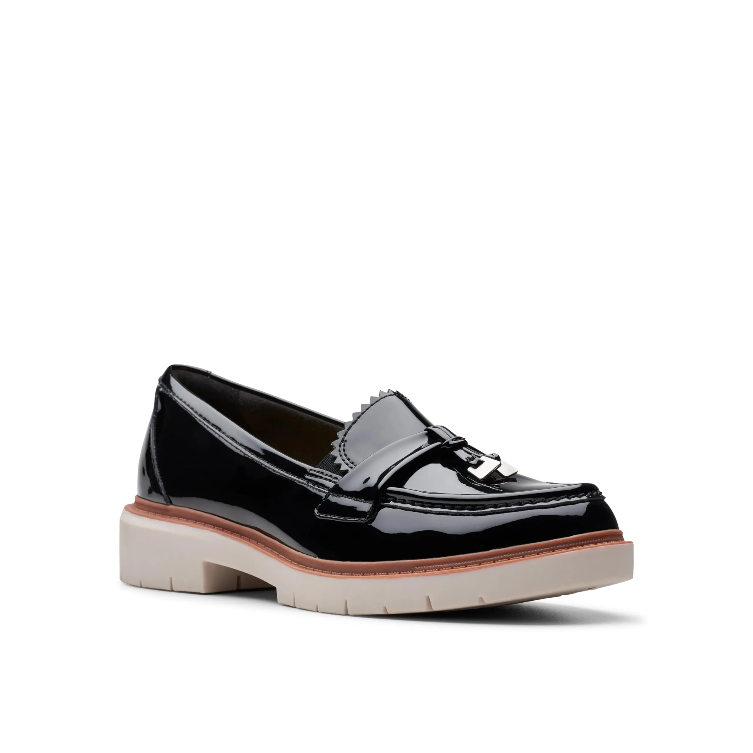 Clarks Westlynn Bella Women's Loafers, Black Patent, 8 Wide - immagine 8