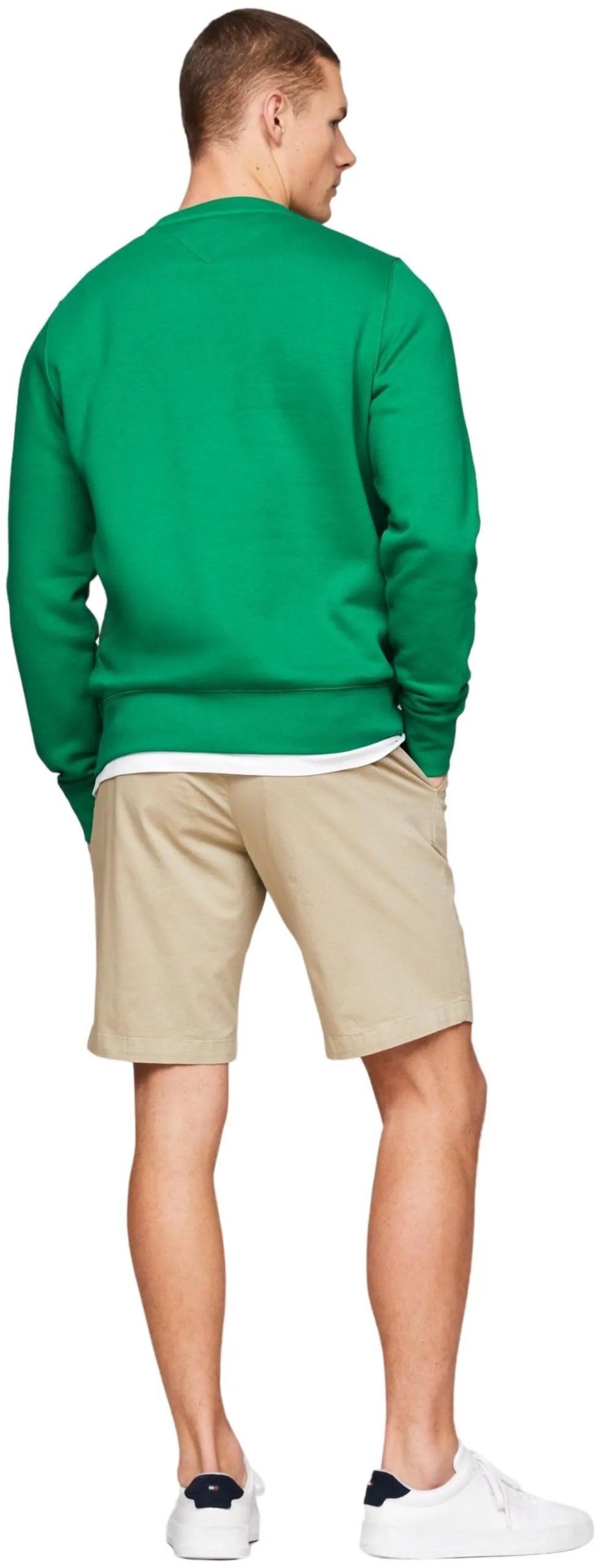 Tommy Hilfiger Felpa Uomo Tommy Logo senza Cappuccio, Verde (Olympic Green), S - immagine 2