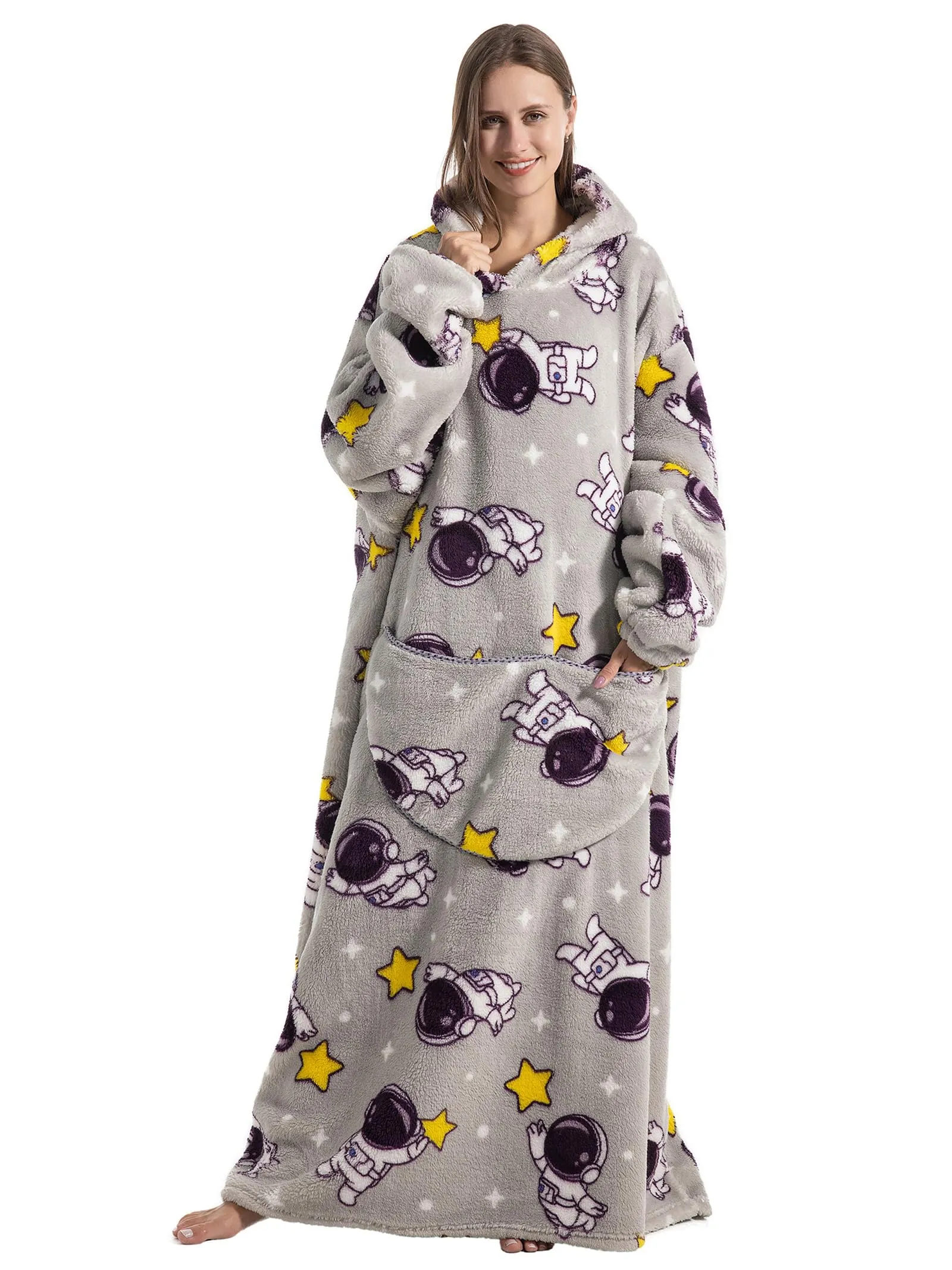 JOREAY Felpa con Cappuccio Coperta Oversize Astronauta per Adulti e Adolescenti - immagine 2