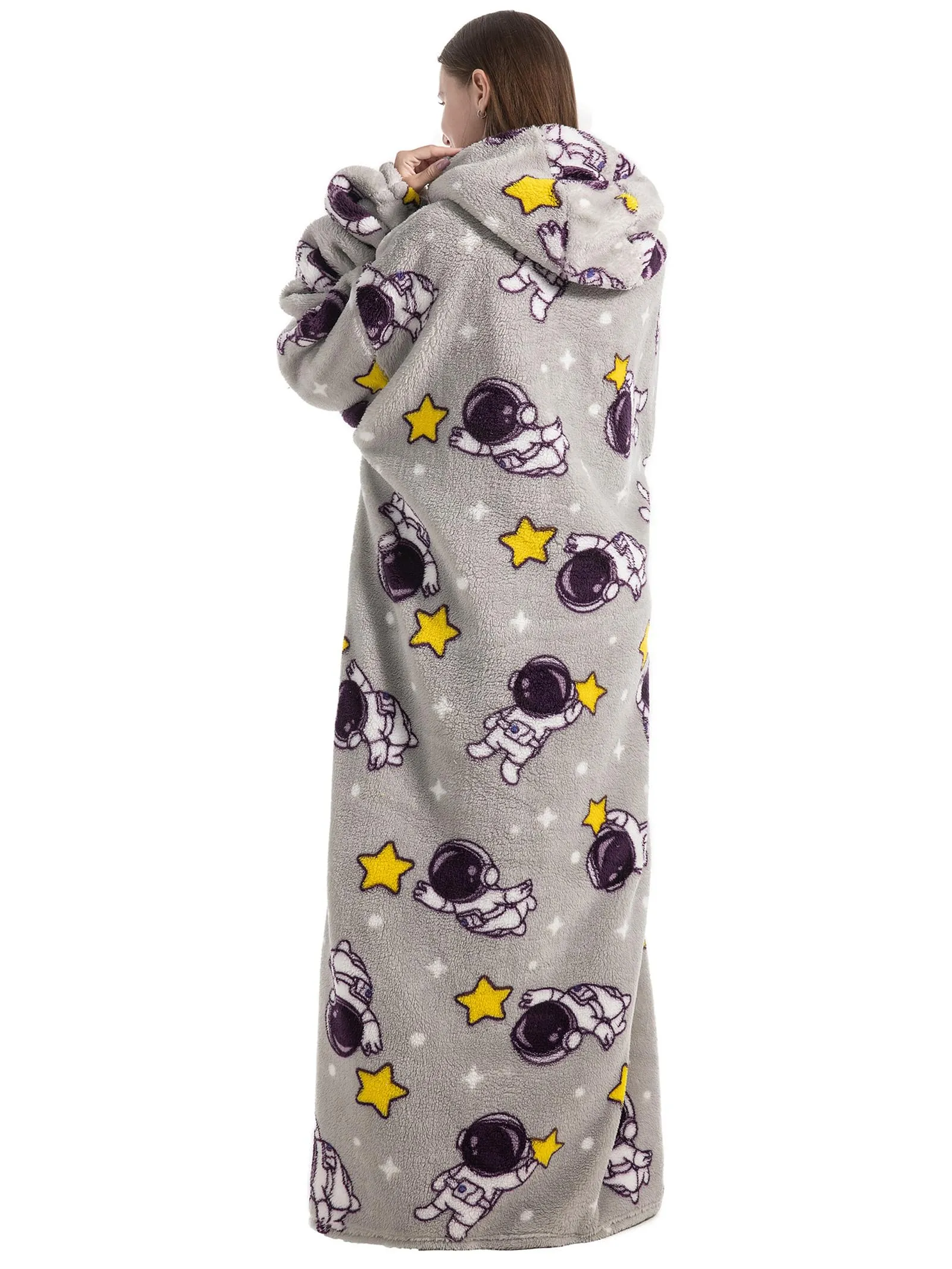JOREAY Felpa con Cappuccio Coperta Oversize Astronauta per Adulti e Adolescenti - immagine 3