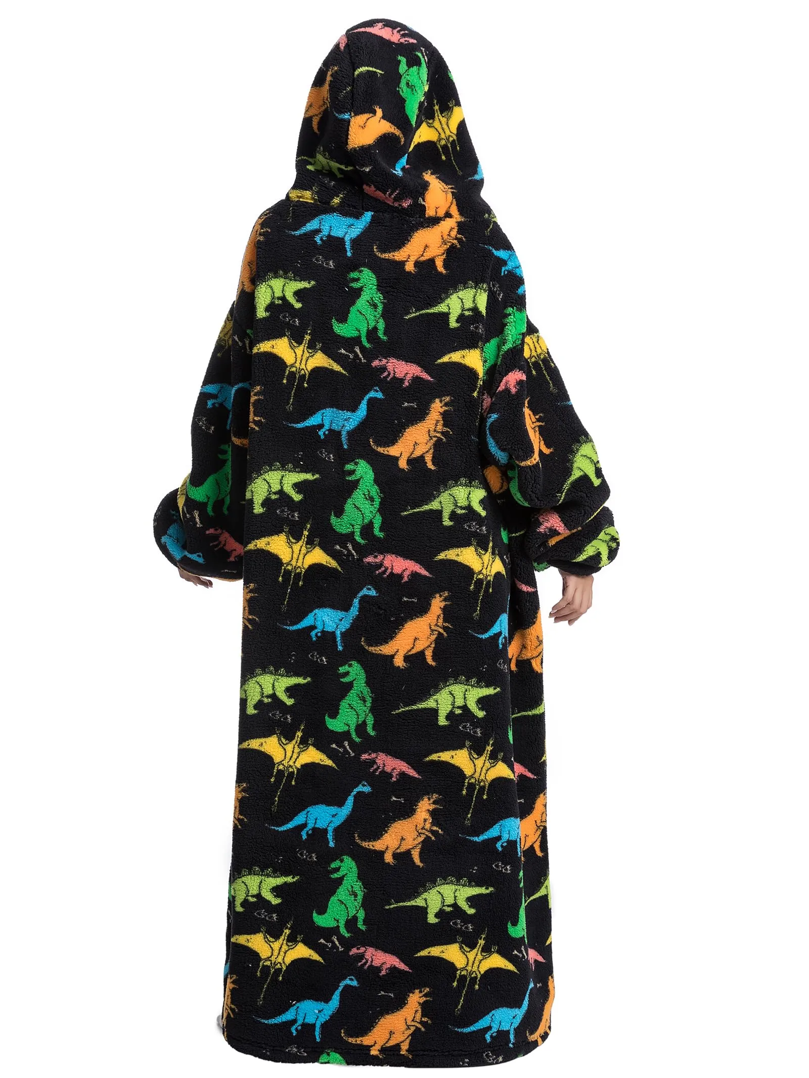 JOREAY Felpa con Cappuccio Coperta Oversize, Dinosauro A - immagine 3