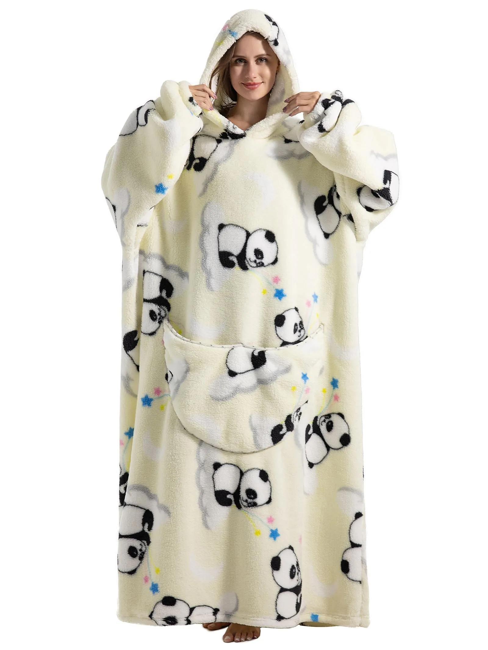 JOREAY Felpa con Cappuccio Coperta Oversize Panda - immagine 1