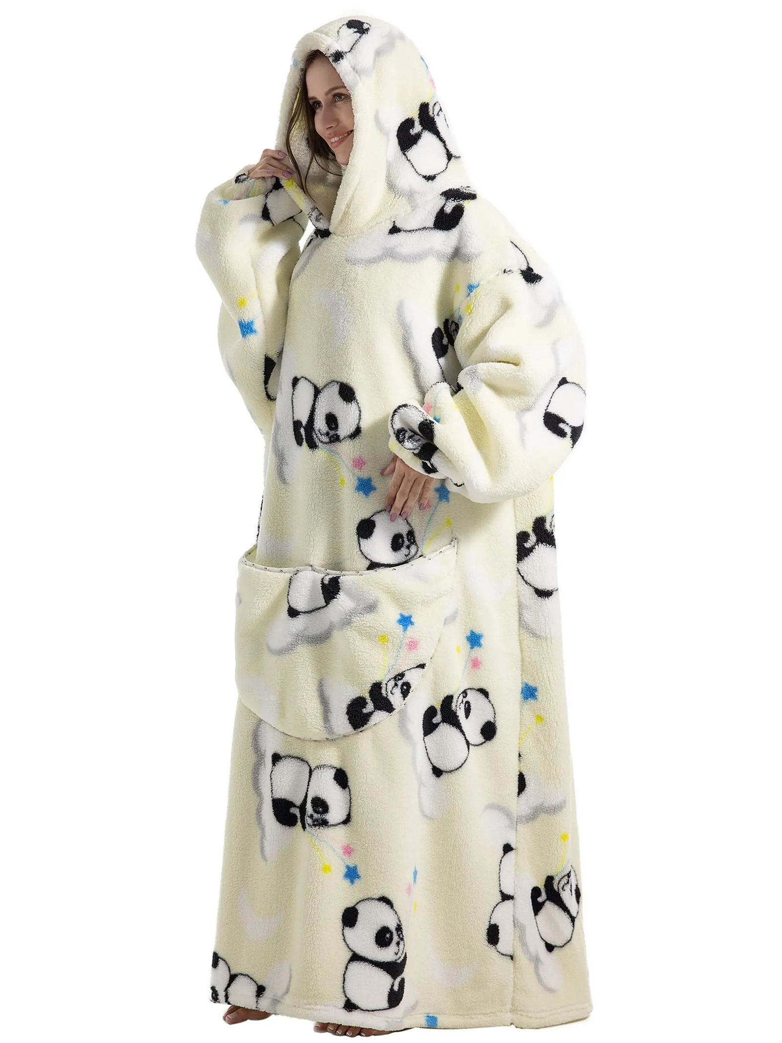 JOREAY Felpa con Cappuccio Coperta Oversize Panda - immagine 2