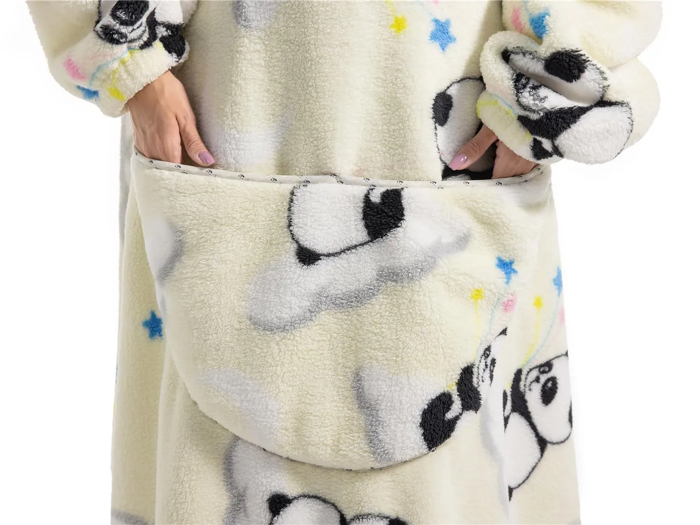 JOREAY Felpa con Cappuccio Coperta Oversize Panda - immagine 4