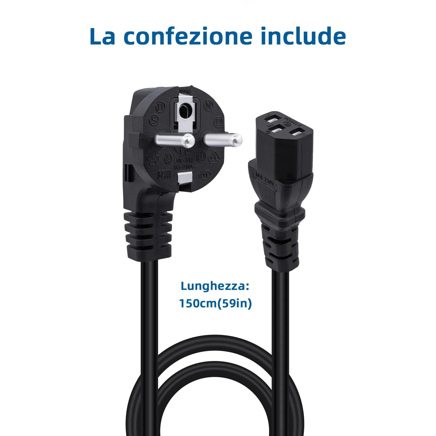 Mcbazel Cavo di Alimentazione C13 1,5m 250V 16A Presa Standard a 3 Pin - immagine 7