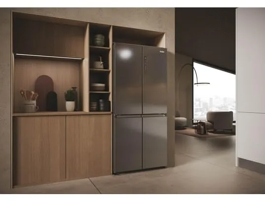 Haier HCR3818ENMM Cube 83 Serie 3 Frigorifero Congelatore 4 Porte Acciaio Inox Total No Frost Inverter Compressore XL-Slim-Line Air Surround - immagine 2