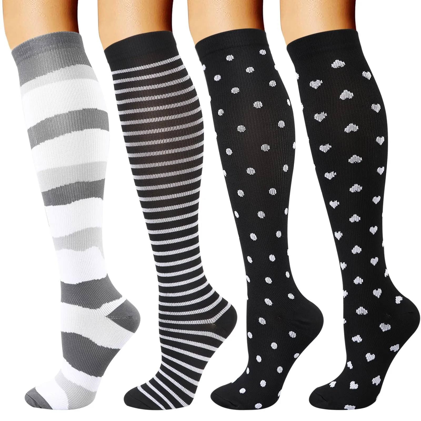 DRESHOW Calze a Compressione per Donna e Uomo, 4 Paia - immagine 1