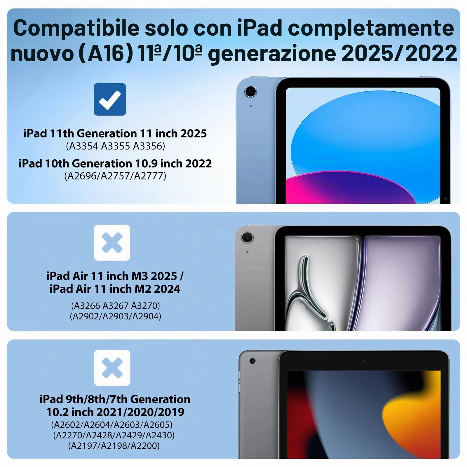 TiMOVO Cover per iPad 11. Gen 11" & 10. Gen 10.9", Blu - immagine 2