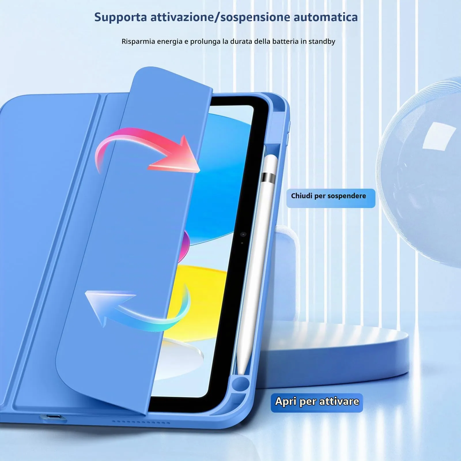 TiMOVO Cover per iPad 11. Gen 11" & 10. Gen 10.9", Blu - immagine 5