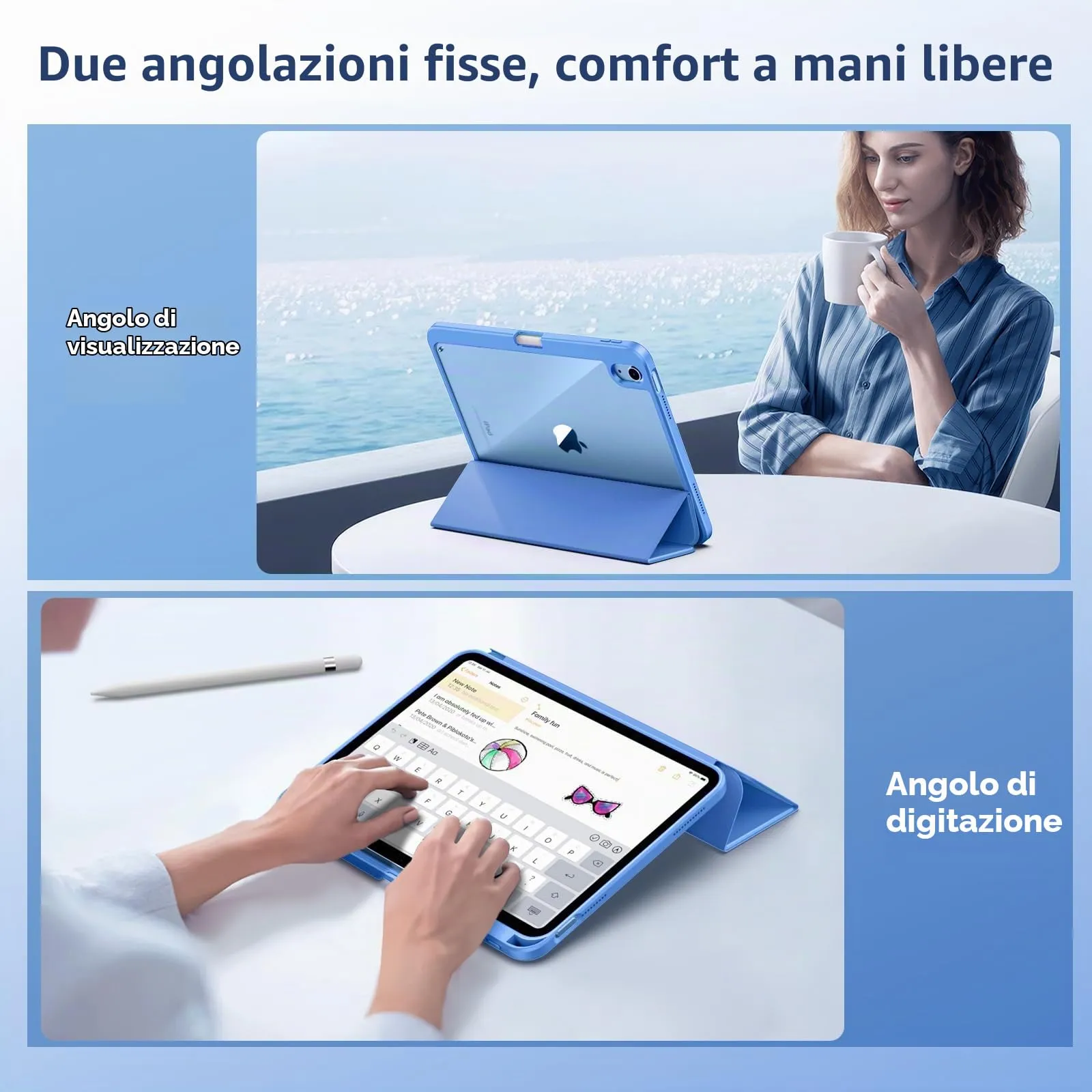 TiMOVO Cover per iPad 11. Gen 11" & 10. Gen 10.9", Blu - immagine 7