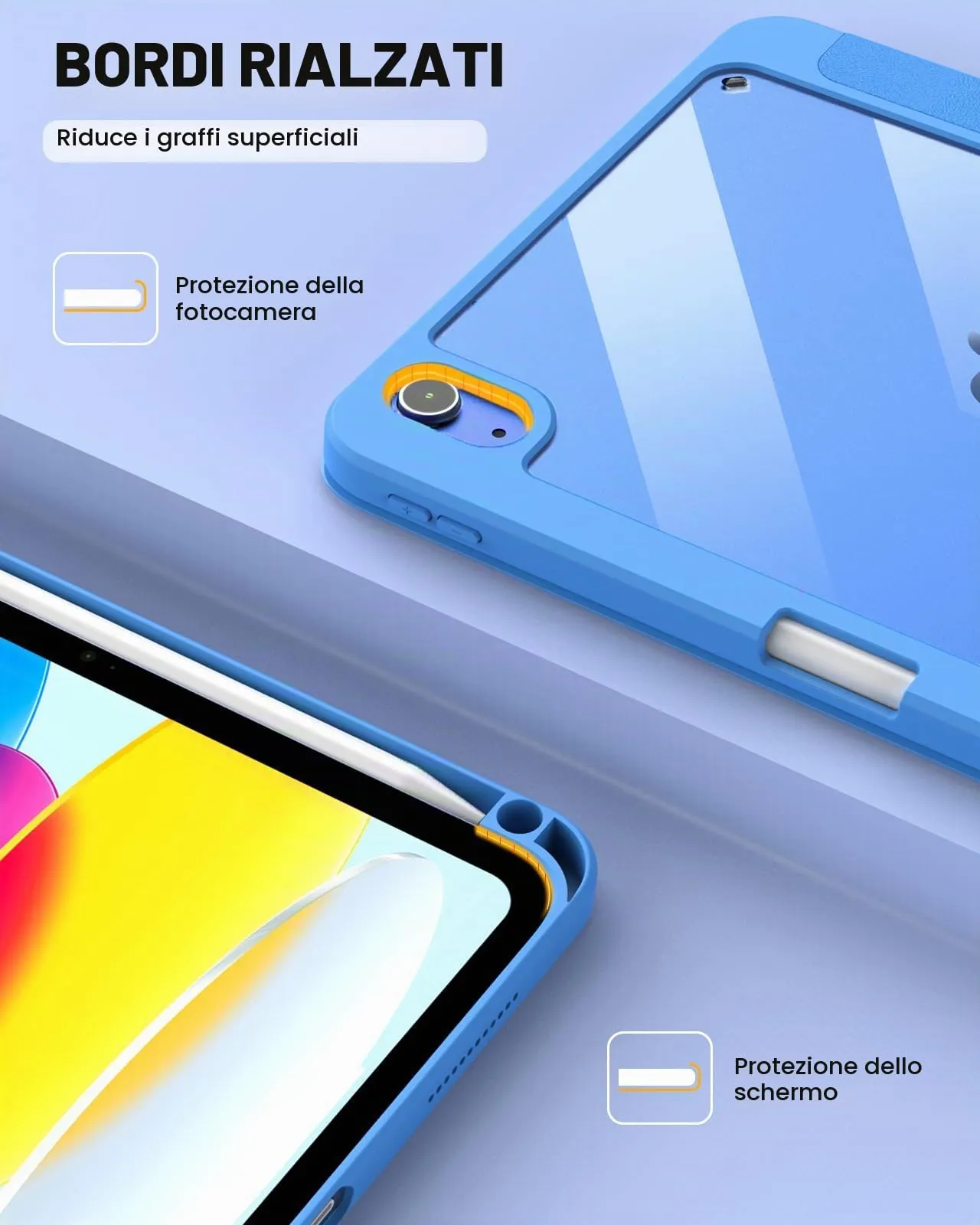 TiMOVO Cover per iPad 11. Gen 11" & 10. Gen 10.9", Blu - immagine 9