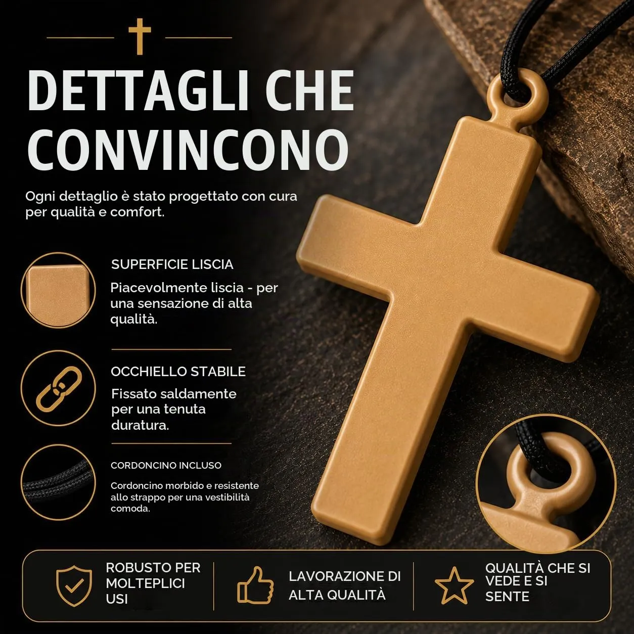 TK Gruppe Timo Klingler Collana con croce XXL per costume da suora, prete, monaco o sacerdote - immagine 3
