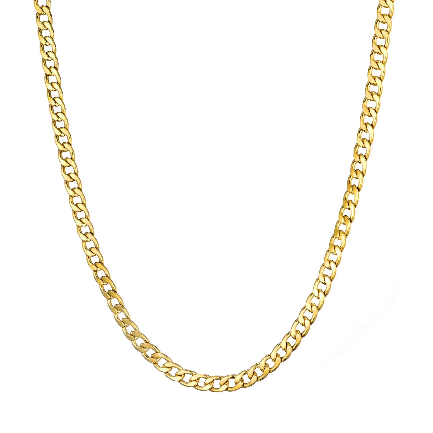 MASADA Collana da uomo in acciaio inossidabile 316L, catena larga, argento e oro, 56 cm - immagine 2
