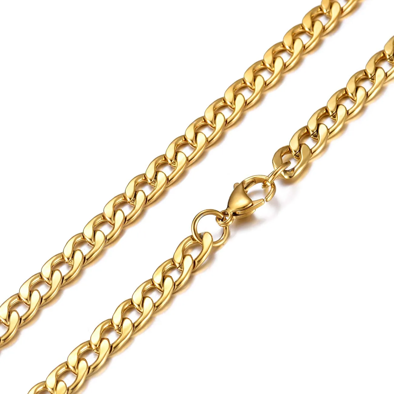 MASADA Collana da uomo in acciaio inossidabile 316L, catena larga, argento e oro, 56 cm - immagine 3