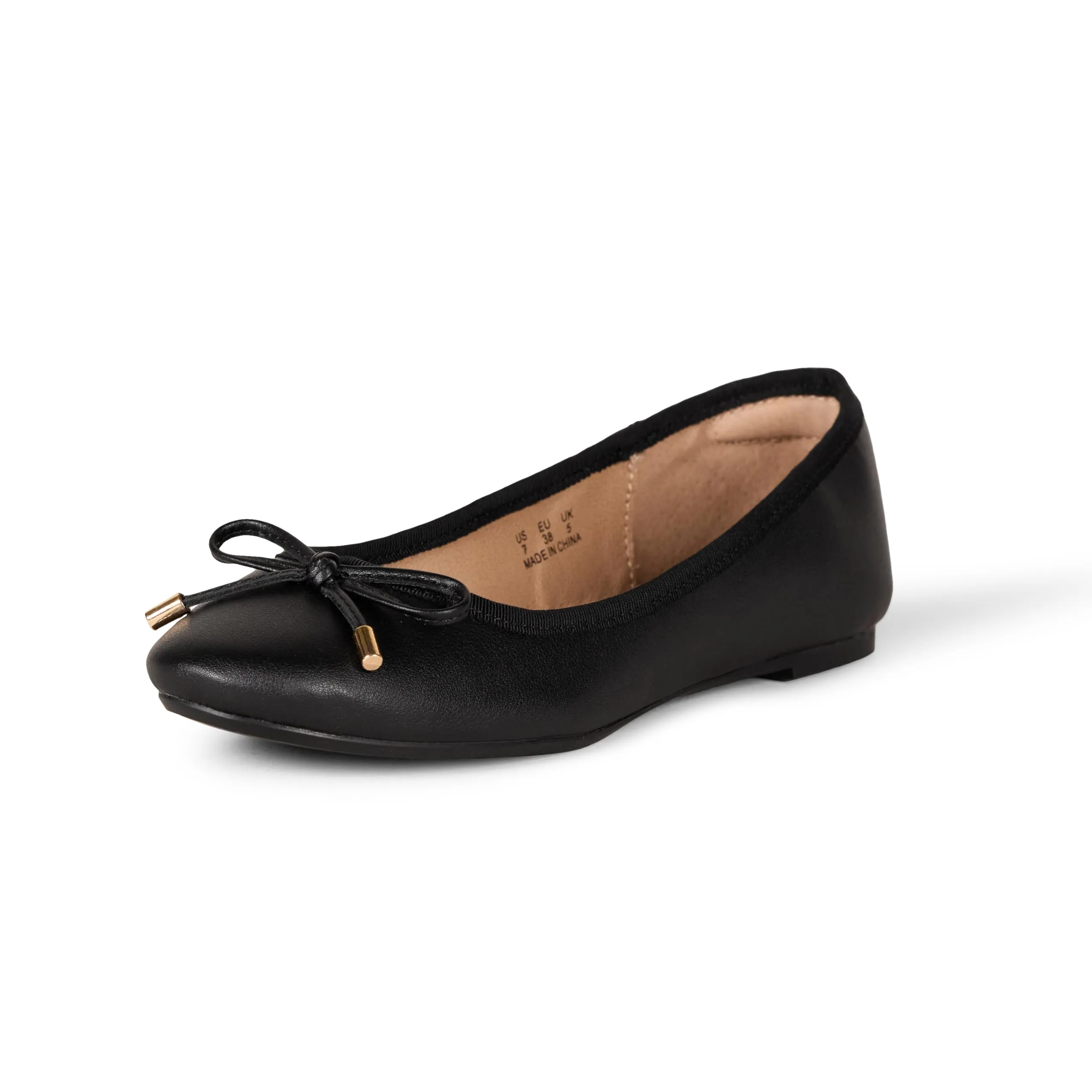 Amazon Essentials Billie Ballerine Donna, Nero, 38.5 EU - immagine 1