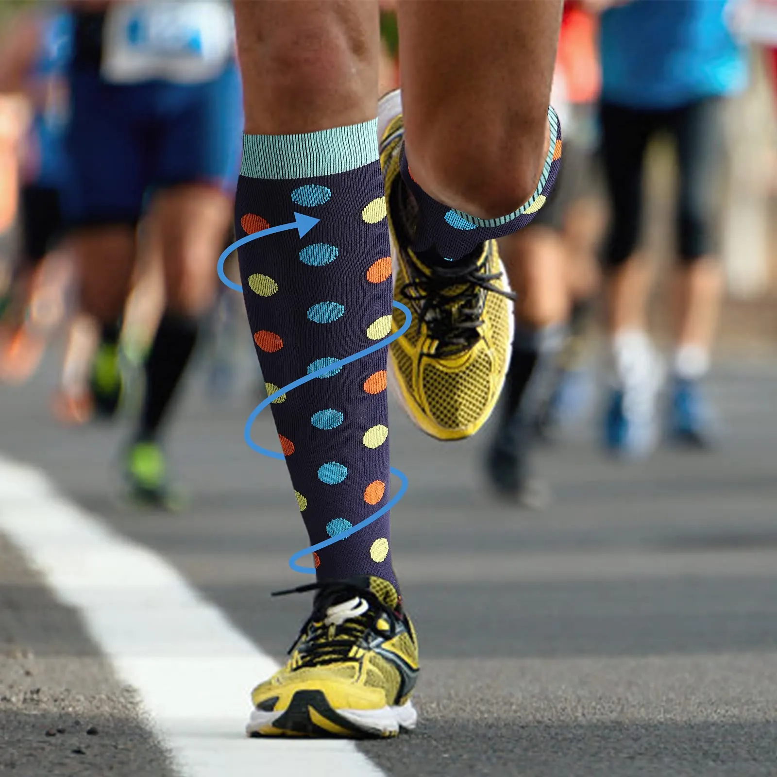 DRESHOW Calze a Compressione per Donna e Uomo, 4 Paia - immagine 2