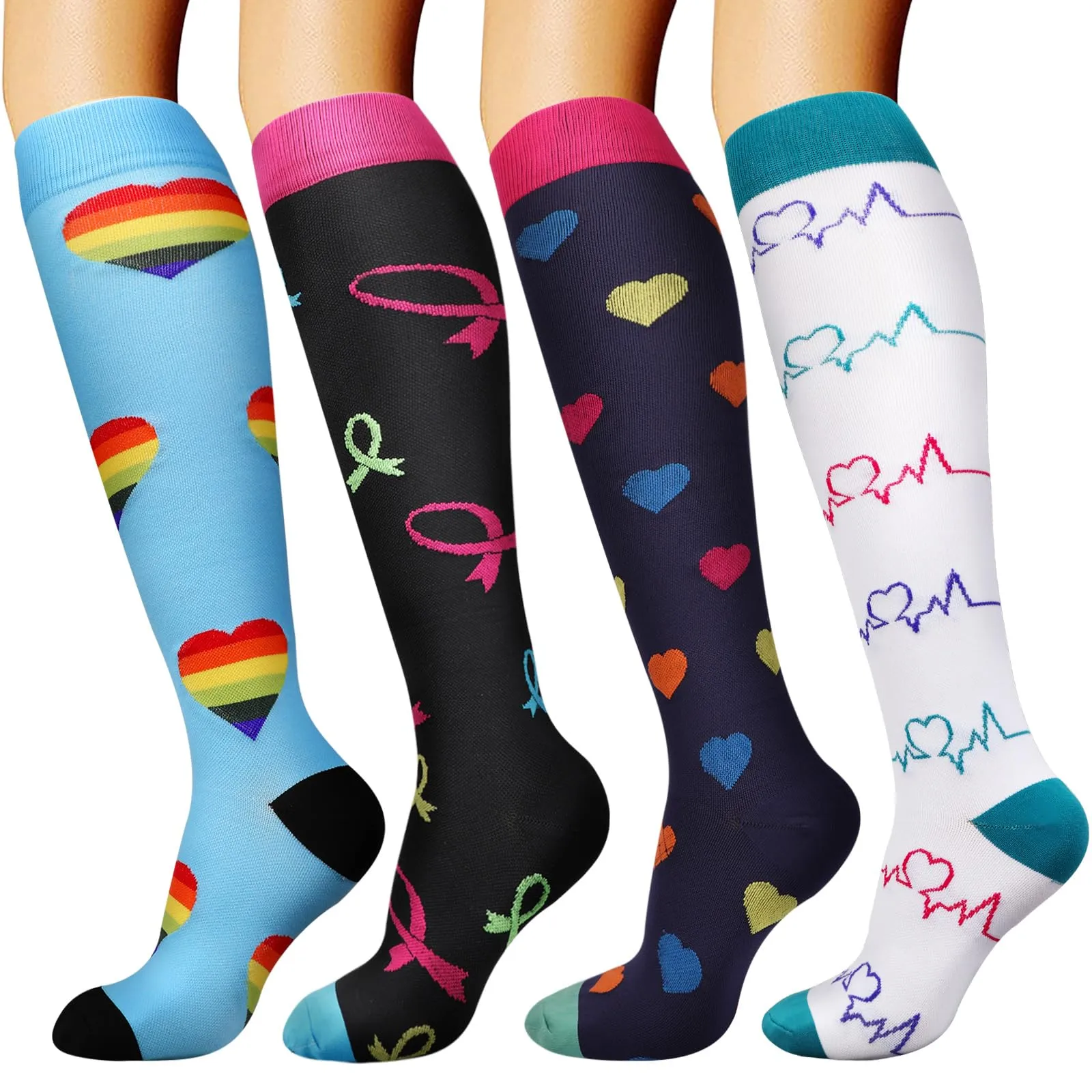 DRESHOW Calze a Compressione per Donna e Uomo, 4 Paia - immagine 1