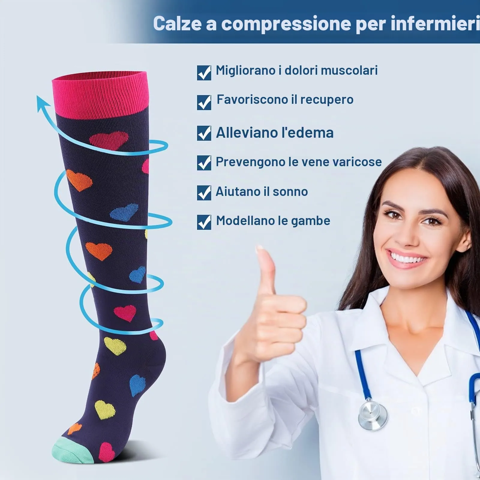 DRESHOW Calze a Compressione per Donna e Uomo, 4 Paia - immagine 7