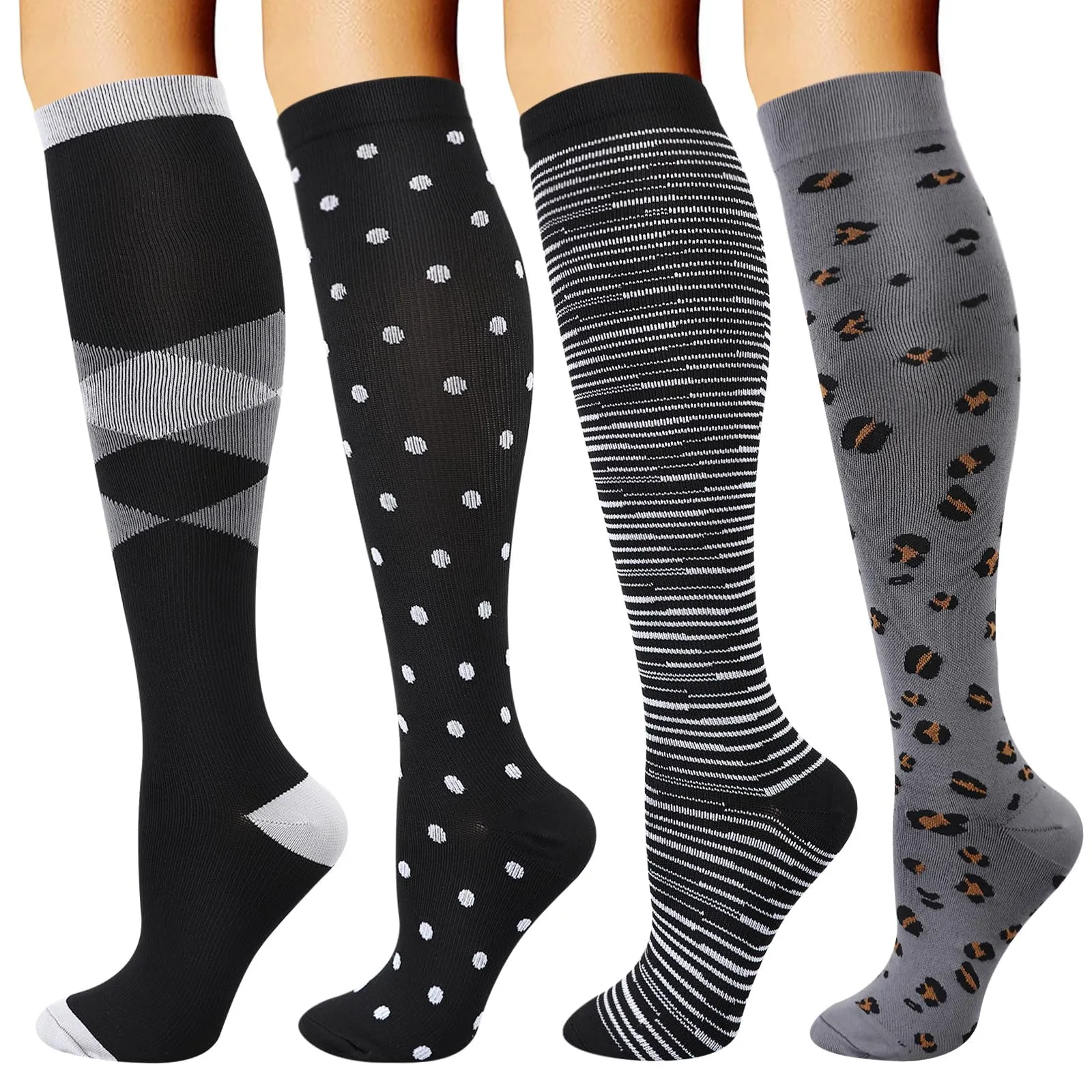 DRESHOW Calze a Compressione per Donna e Uomo, 4 Paia - immagine 1
