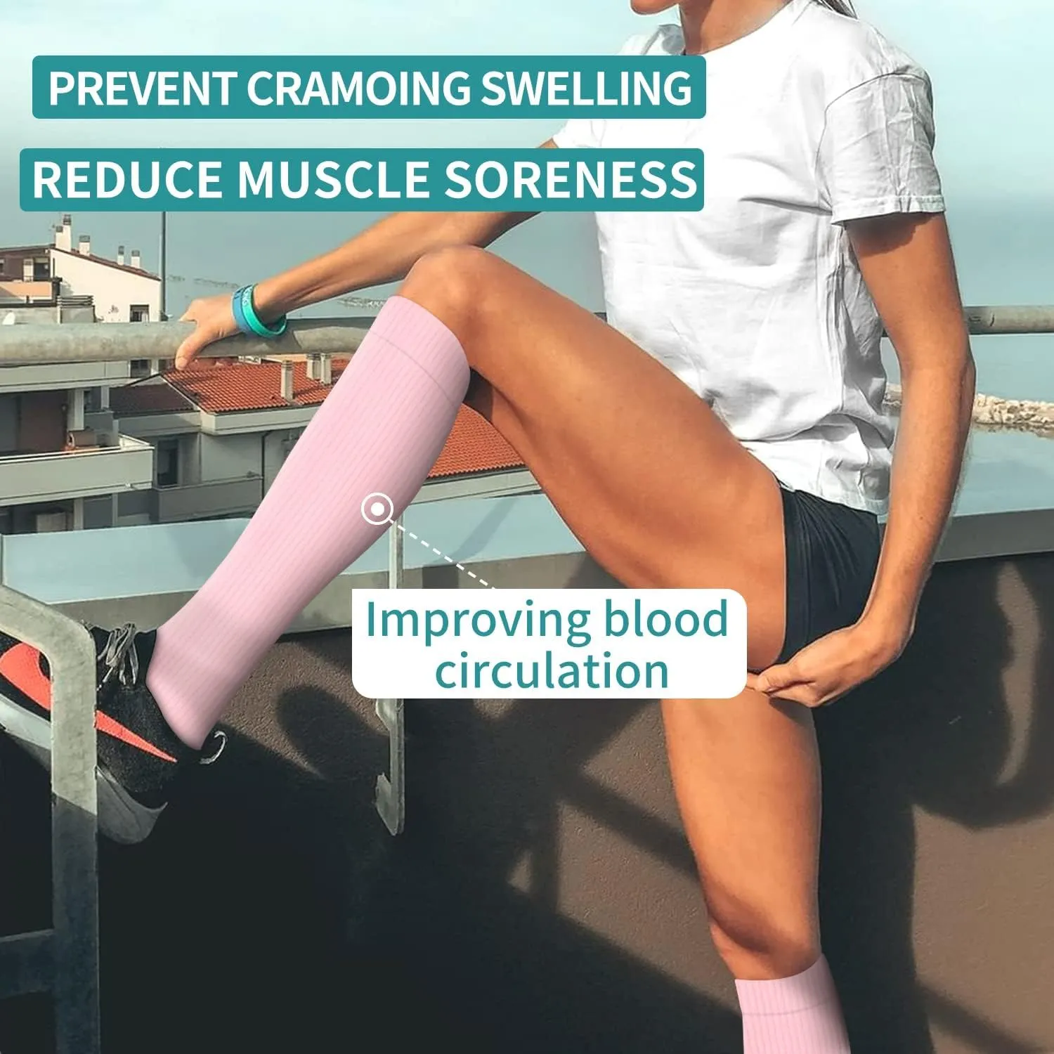 DRESHOW Calze a Compressione per Donna e Uomo, 4 Paia - immagine 4
