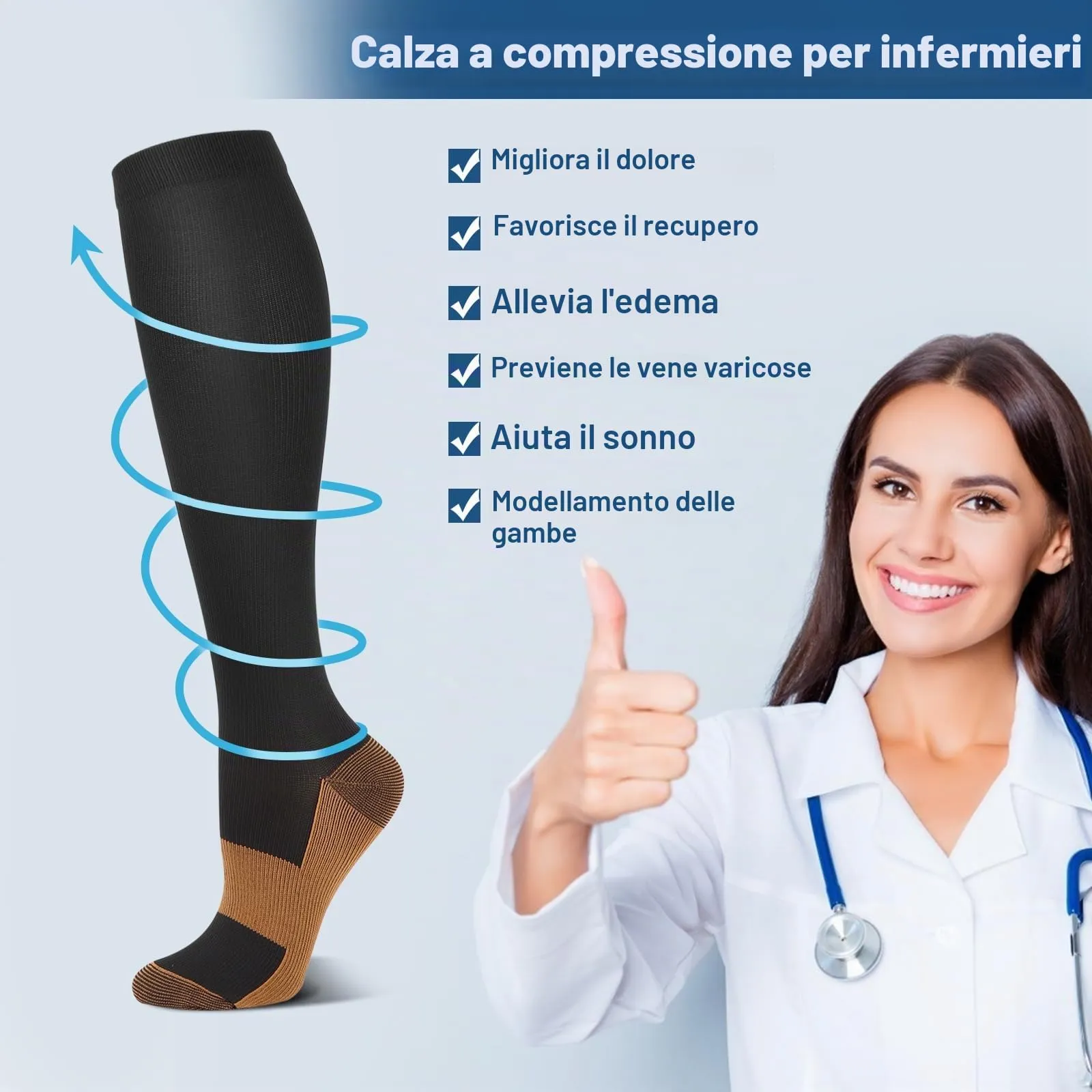 DRESHOW Calze a Compressione per Donna e Uomo, 4 Paia - immagine 2