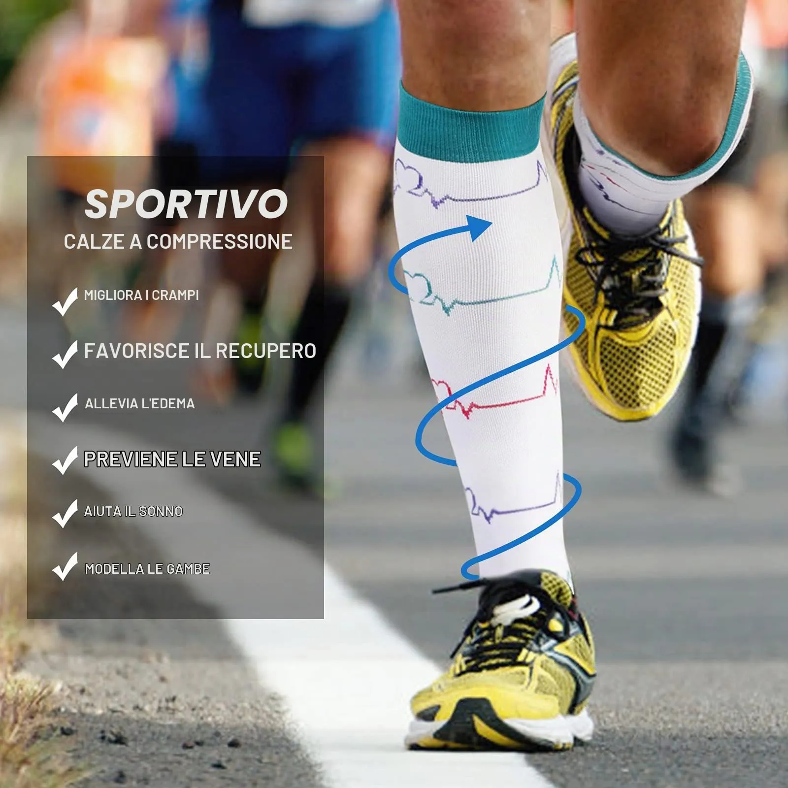 DRESHOW Calze a Compressione per Donna e Uomo, 4 Paia - immagine 4