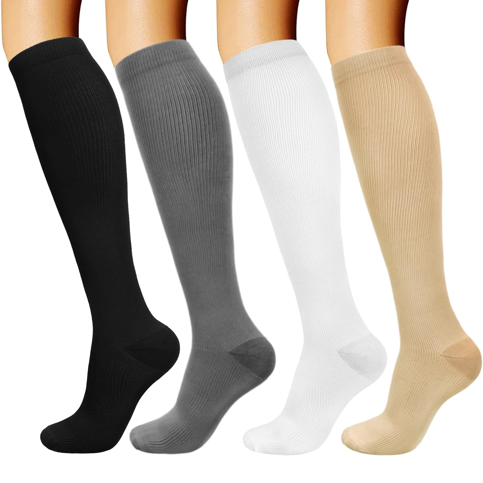 DRESHOW Calze a Compressione Unisex, 4 Paia - immagine 1