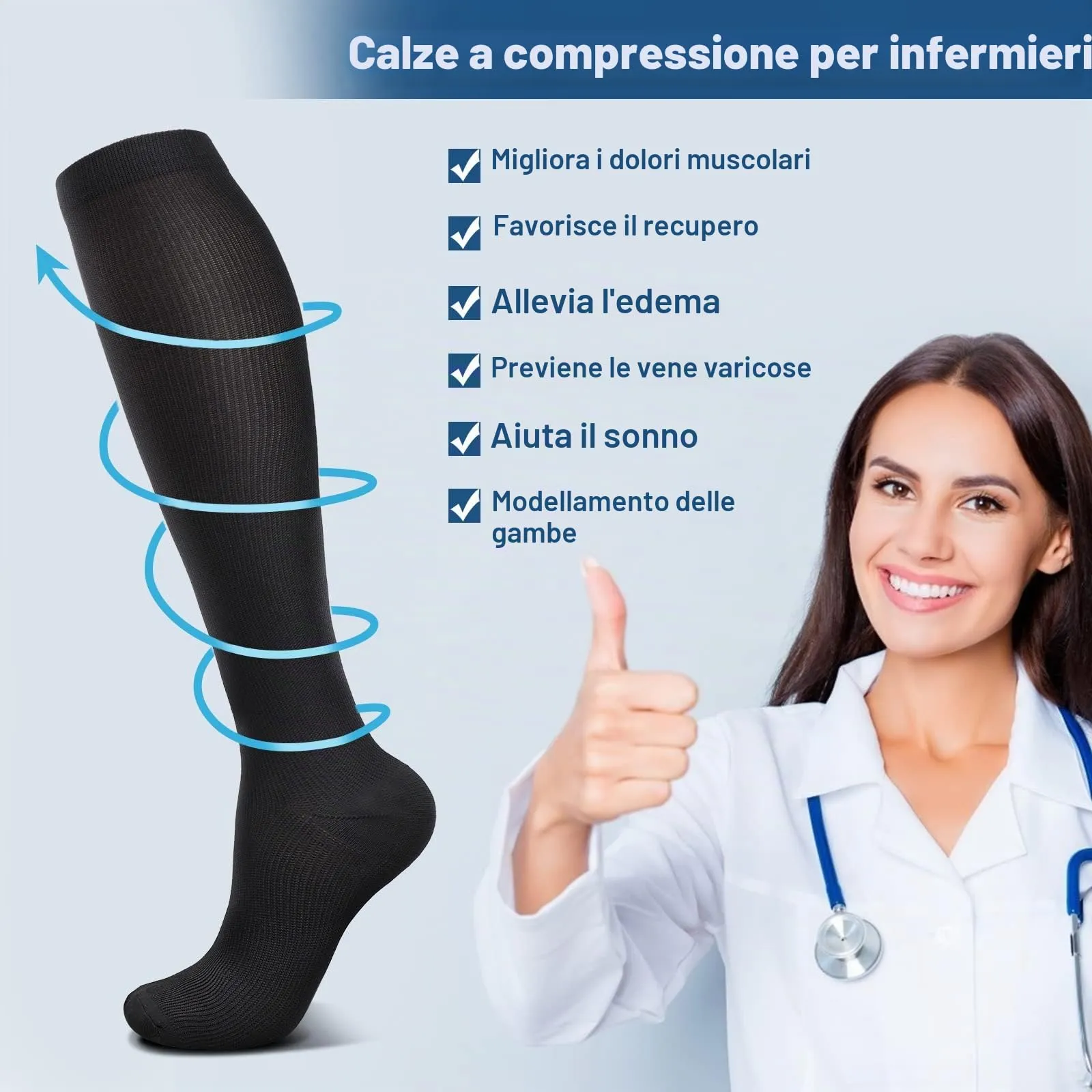 DRESHOW Calze a Compressione Unisex, 4 Paia - immagine 6