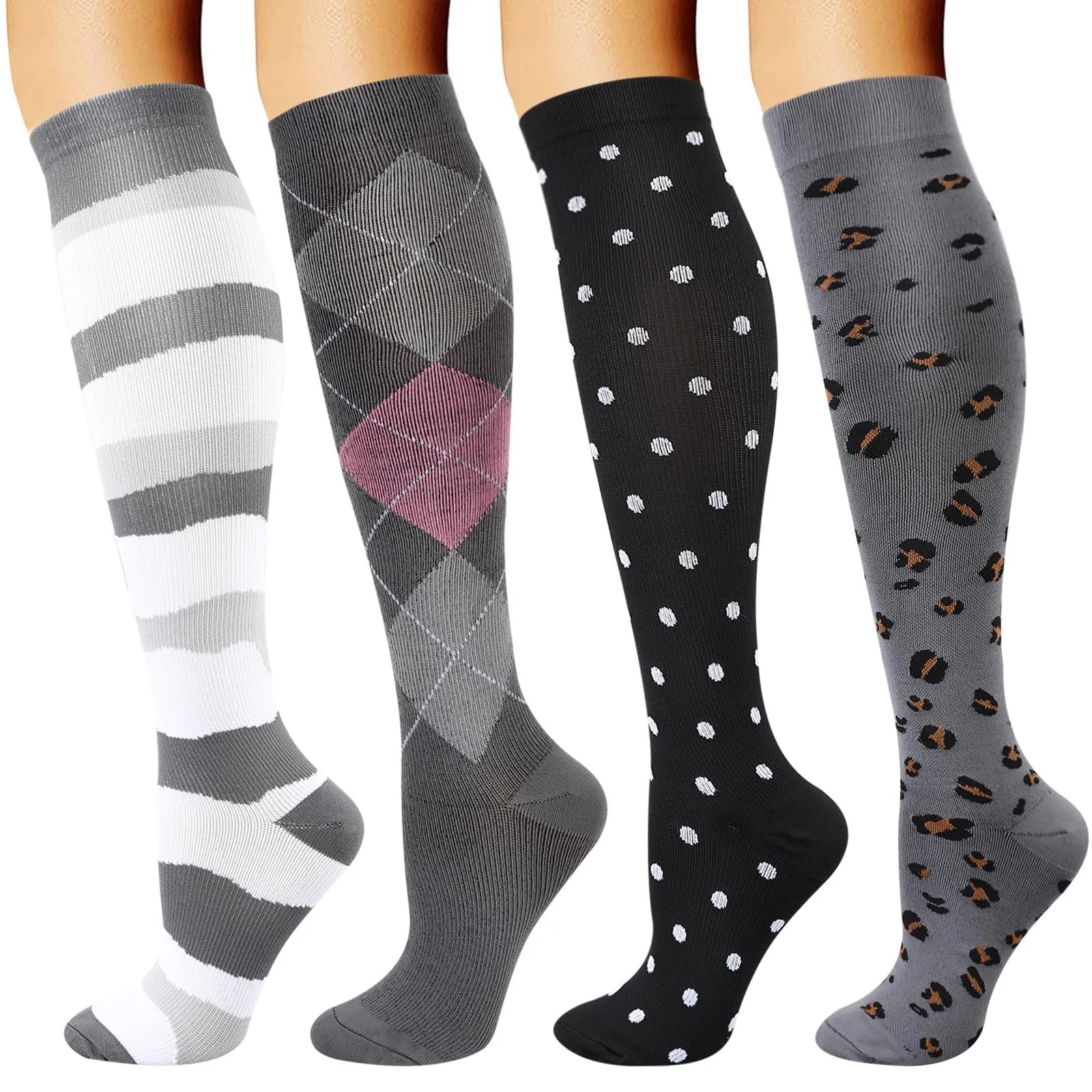 DRESHOW Calze a Compressione per Donna e Uomo, 4 Paia - immagine 1