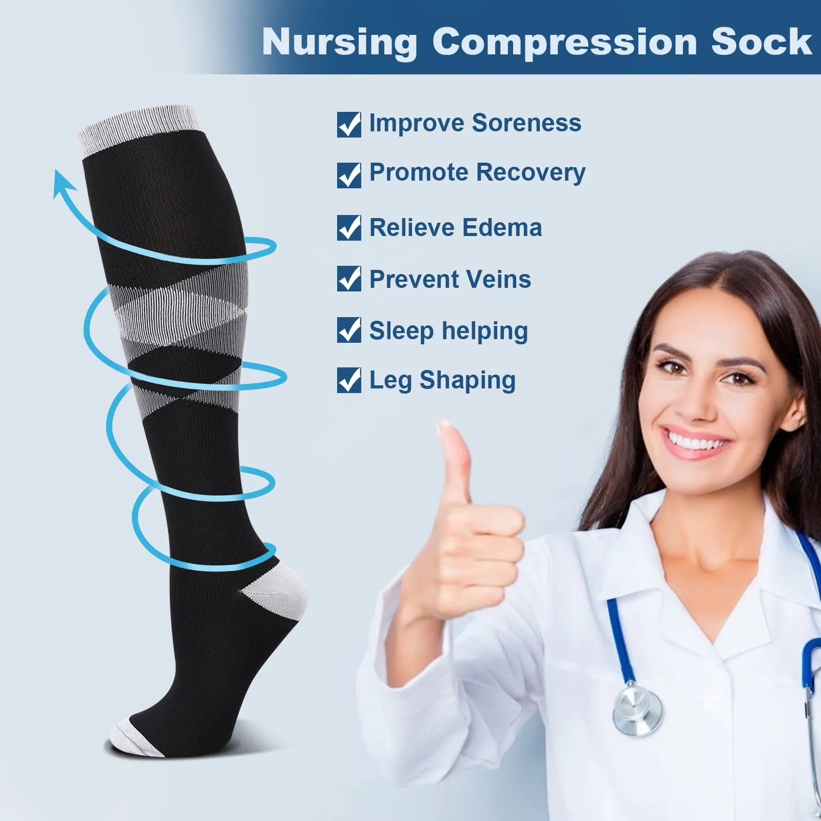 DRESHOW Calze a Compressione per Donna e Uomo, 4 Paia - immagine 7
