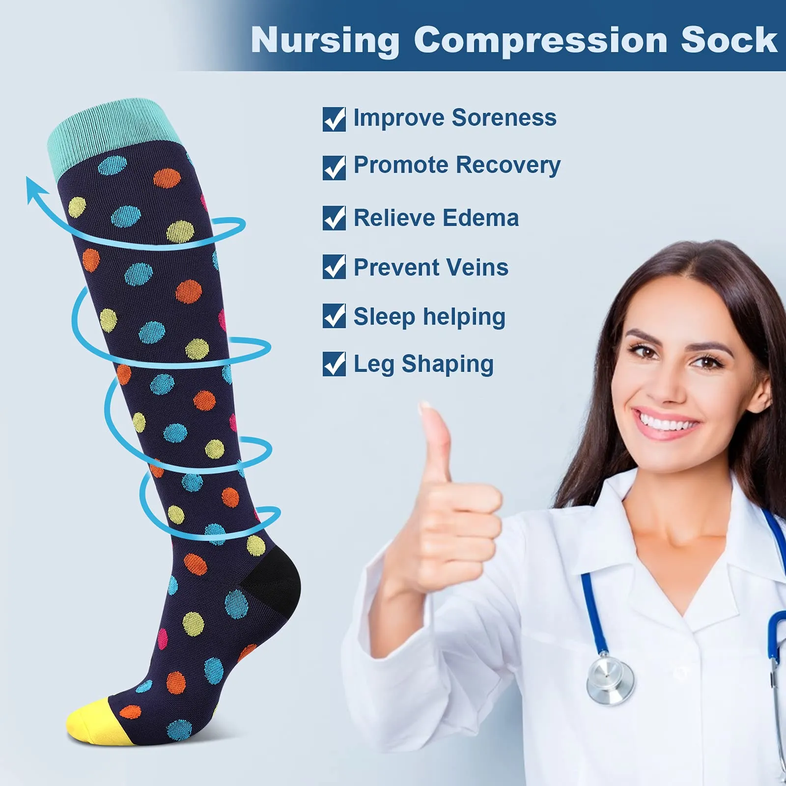 DRESHOW Calze a Compressione per Donna e Uomo, 4 Paia - immagine 7