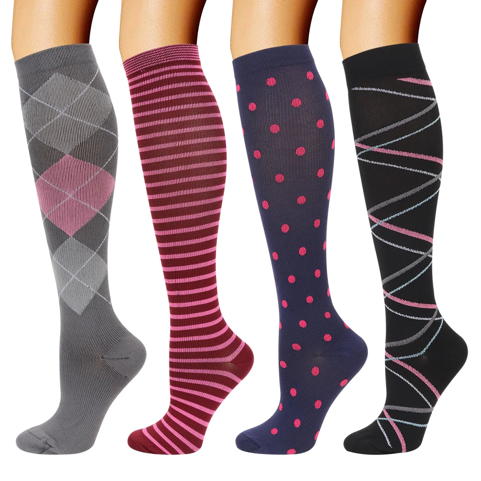 DRESHOW Calze a Compressione per Donna e Uomo, 4 Paia - immagine 1