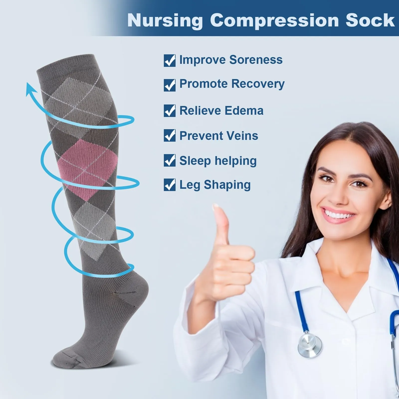 DRESHOW Calze a Compressione per Donna e Uomo, 4 Paia - immagine 7