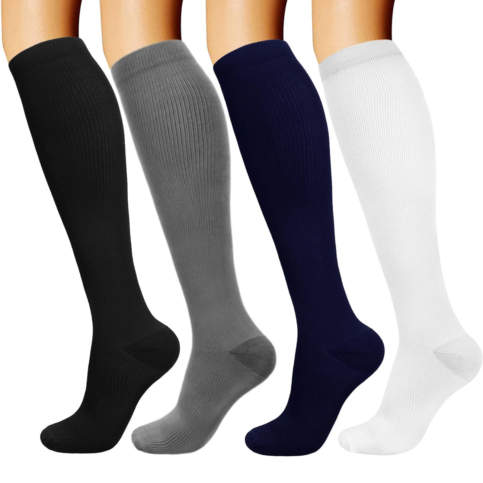 DRESHOW Calze a Compressione per Donna e Uomo, 4 Paia - immagine 1