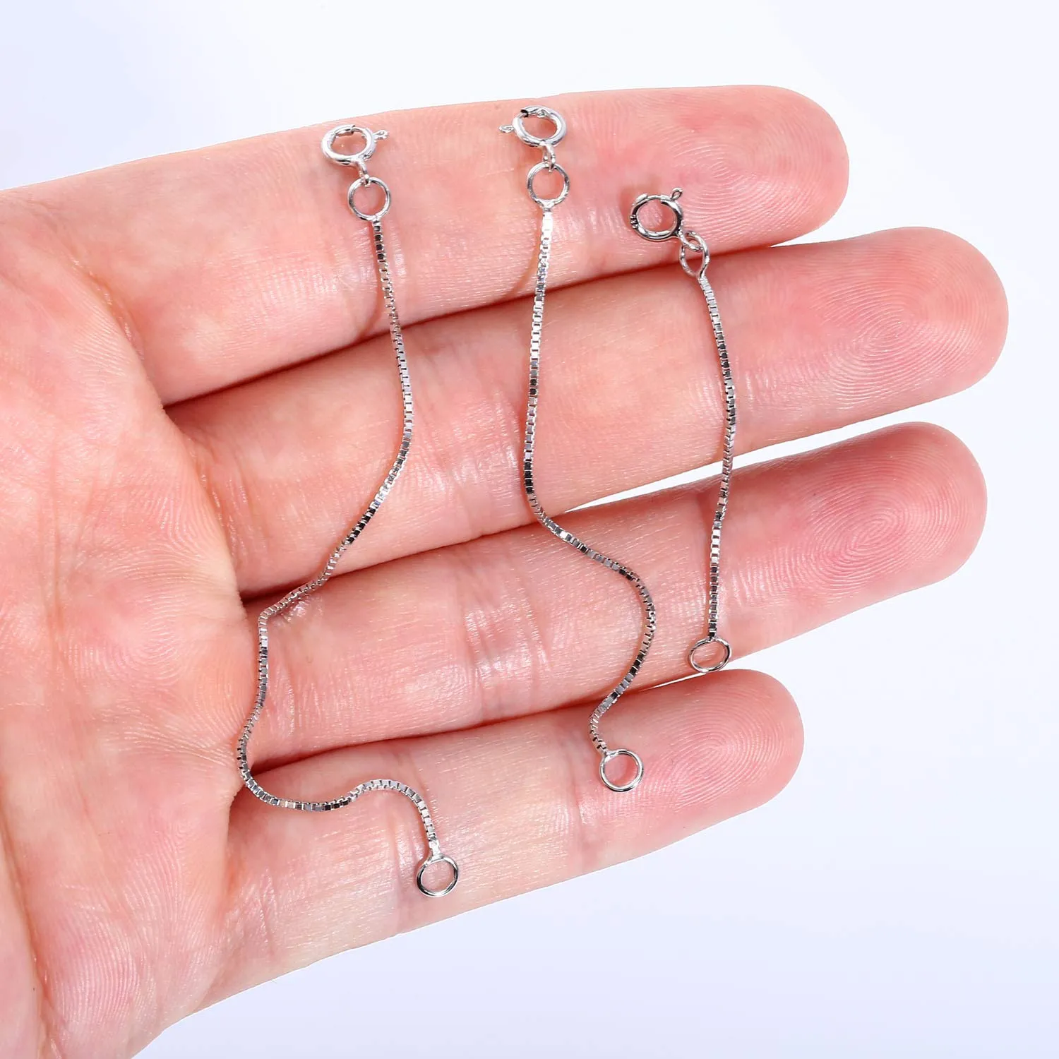 LANCHARMED Estensori Argento Regolabili per Collane e Cavigliere Donna, 3 Pezzi - immagine 2