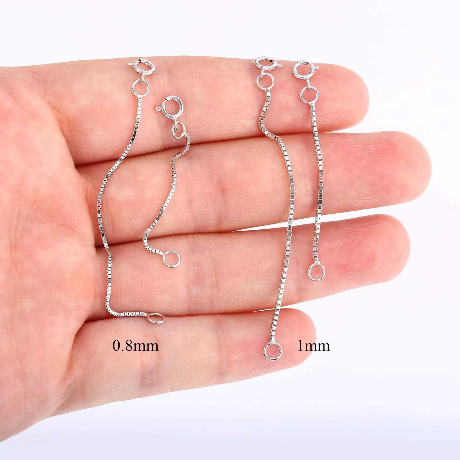 LANCHARMED Estensori Argento Regolabili per Collane e Cavigliere Donna, 3 Pezzi - immagine 3