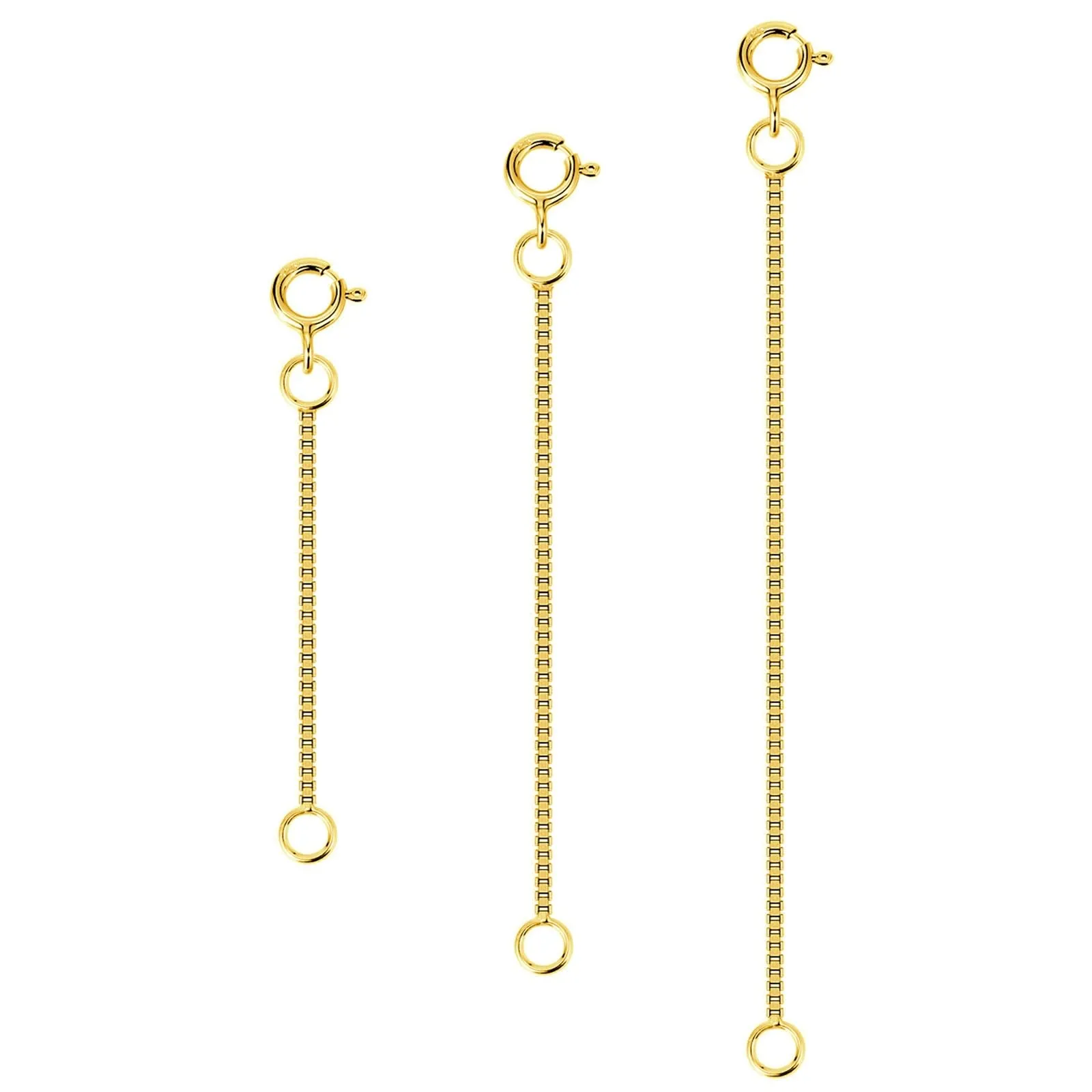 LANCHARMED Catene Estensione Oro 3 Pezzi Regolabili per Collane e Bracciali Donna - immagine 1