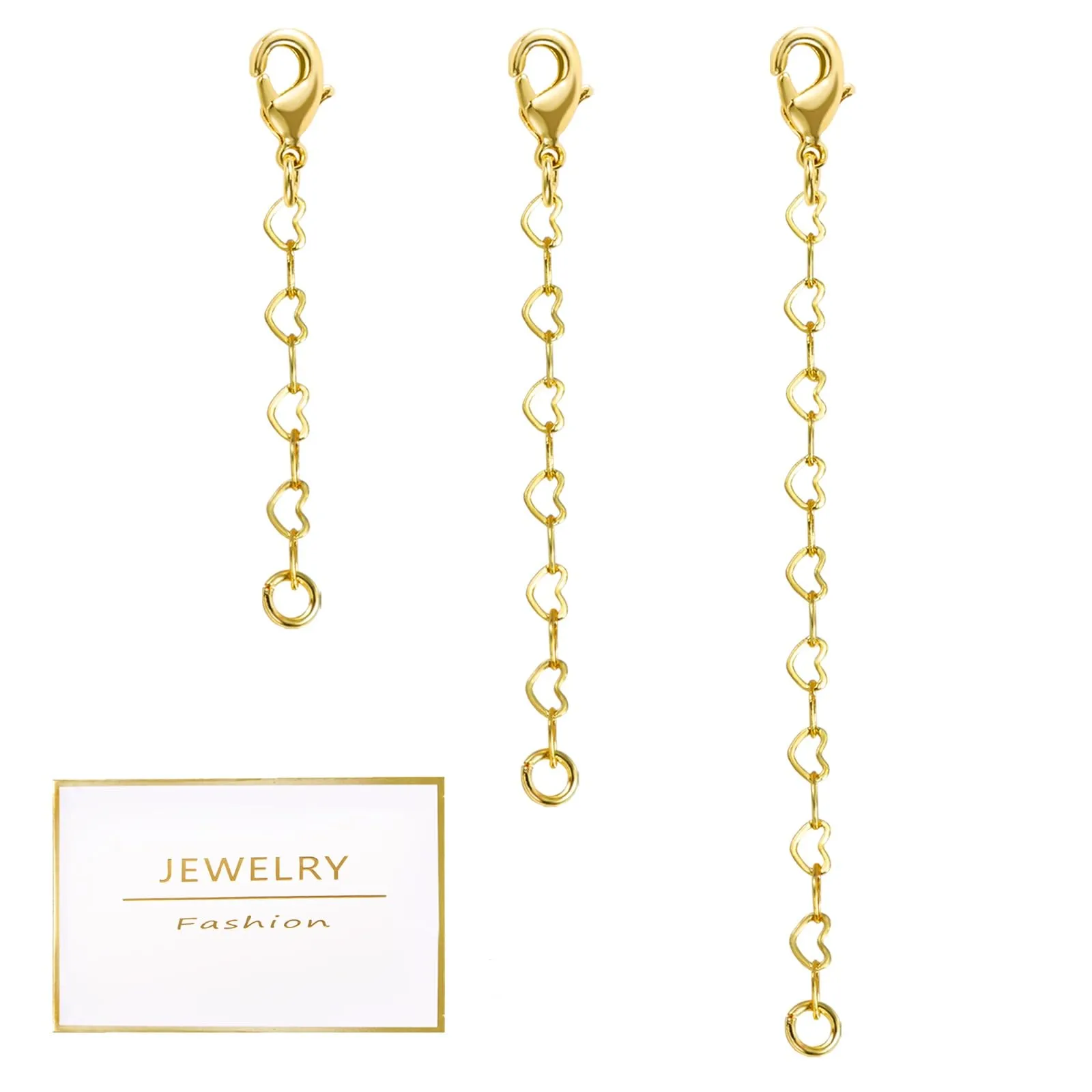 LANCHARMED Catene Estensione in Oro 14K per Collane e Bracciali Donna, 3 Pezzi (1, 2, 3 pollici) - immagine 1