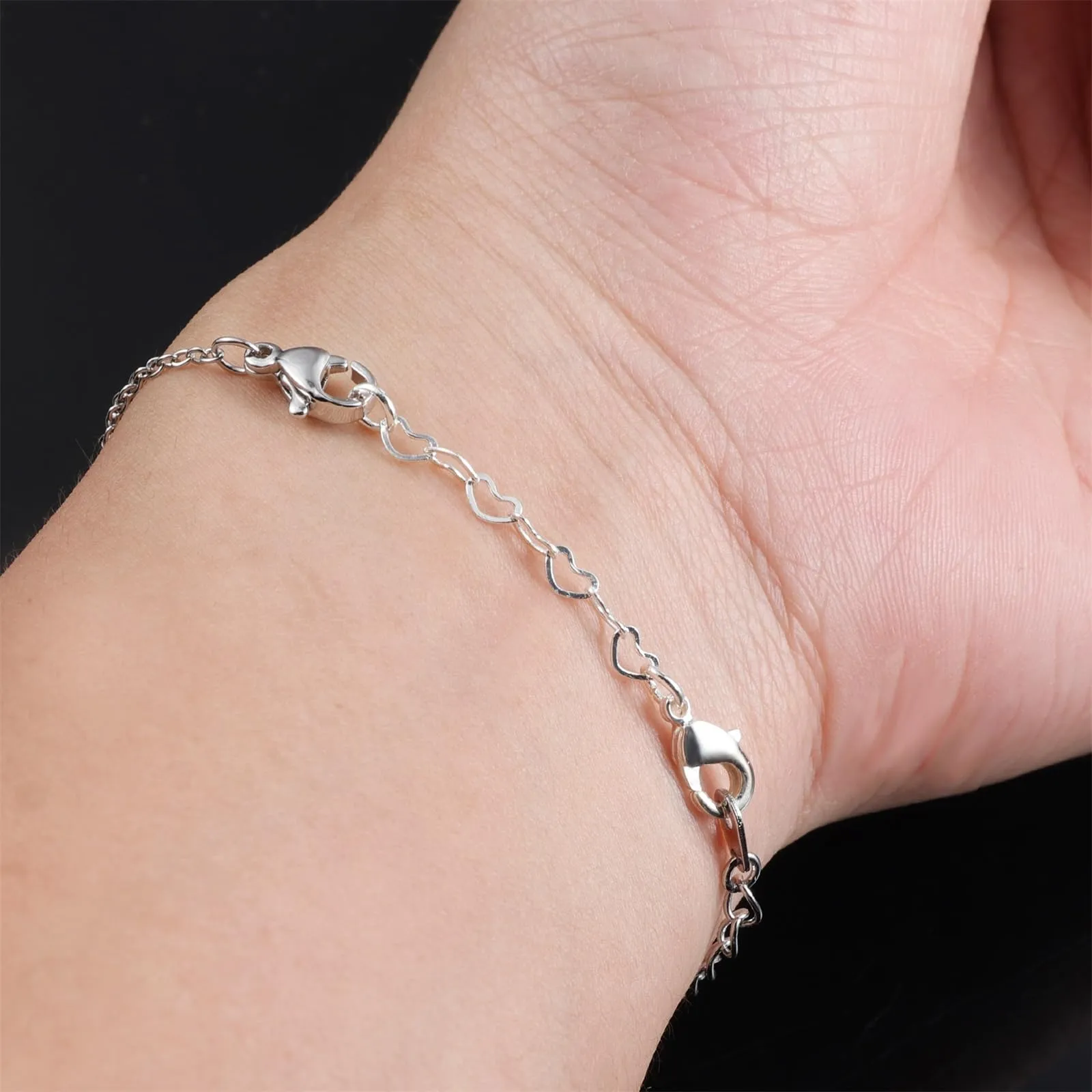 LANCHARMED Catene Estensione Argento per Collane e Bracciali Donna, 3 Pezzi Regolabili - immagine 2