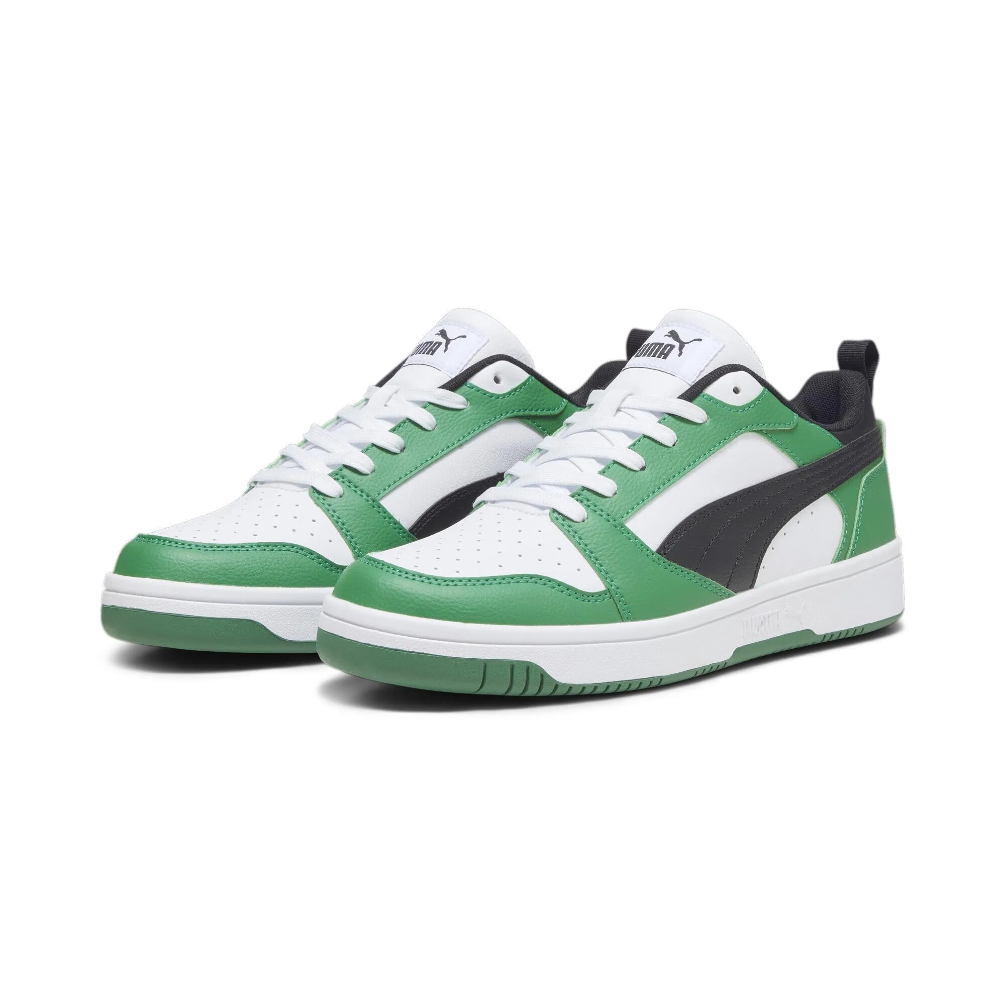 Puma Rebound V6 Low Sneakers, White Black Archive Green, 42.5 EU - immagine 3