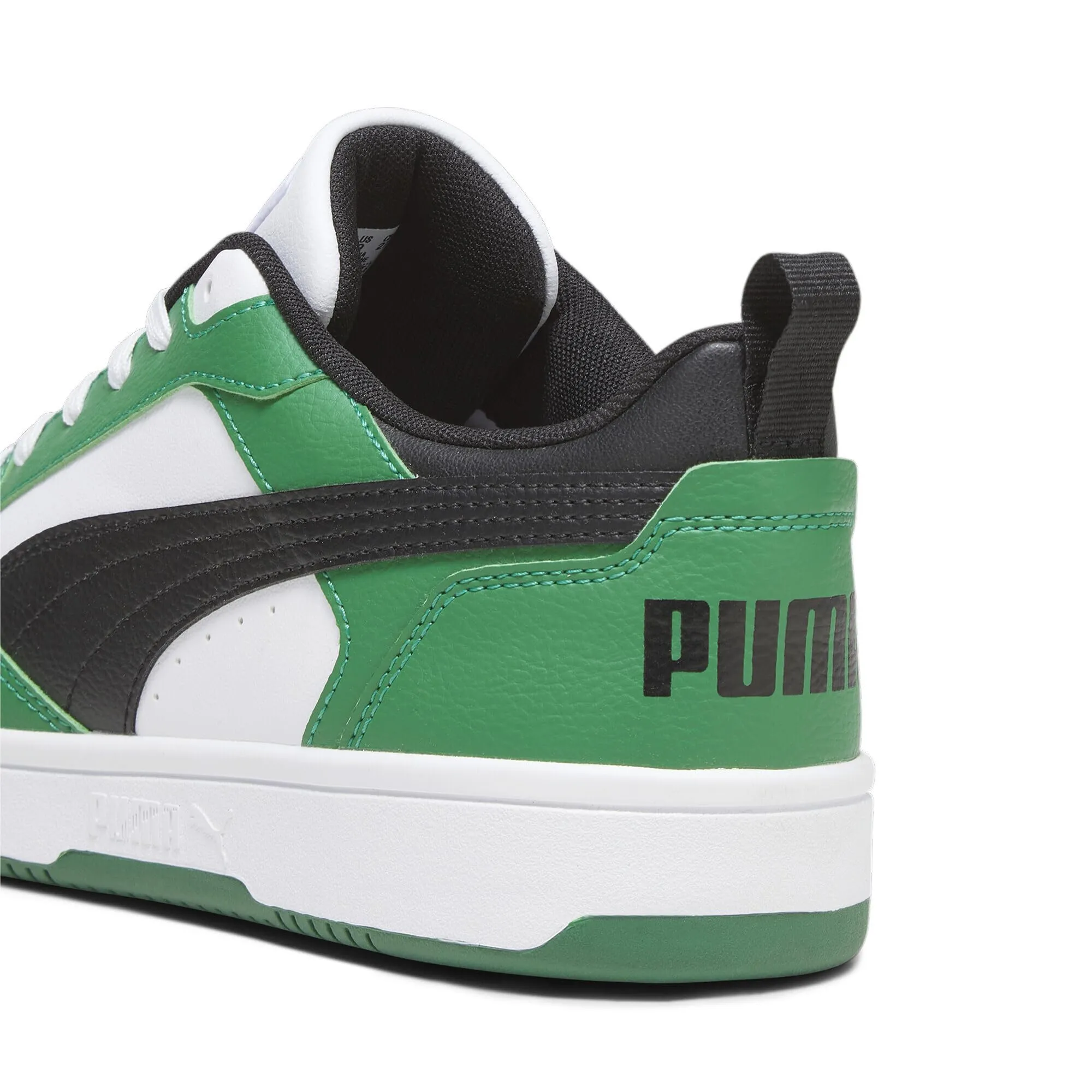 Puma Rebound V6 Low Sneakers, White Black Archive Green, 42.5 EU - immagine 4