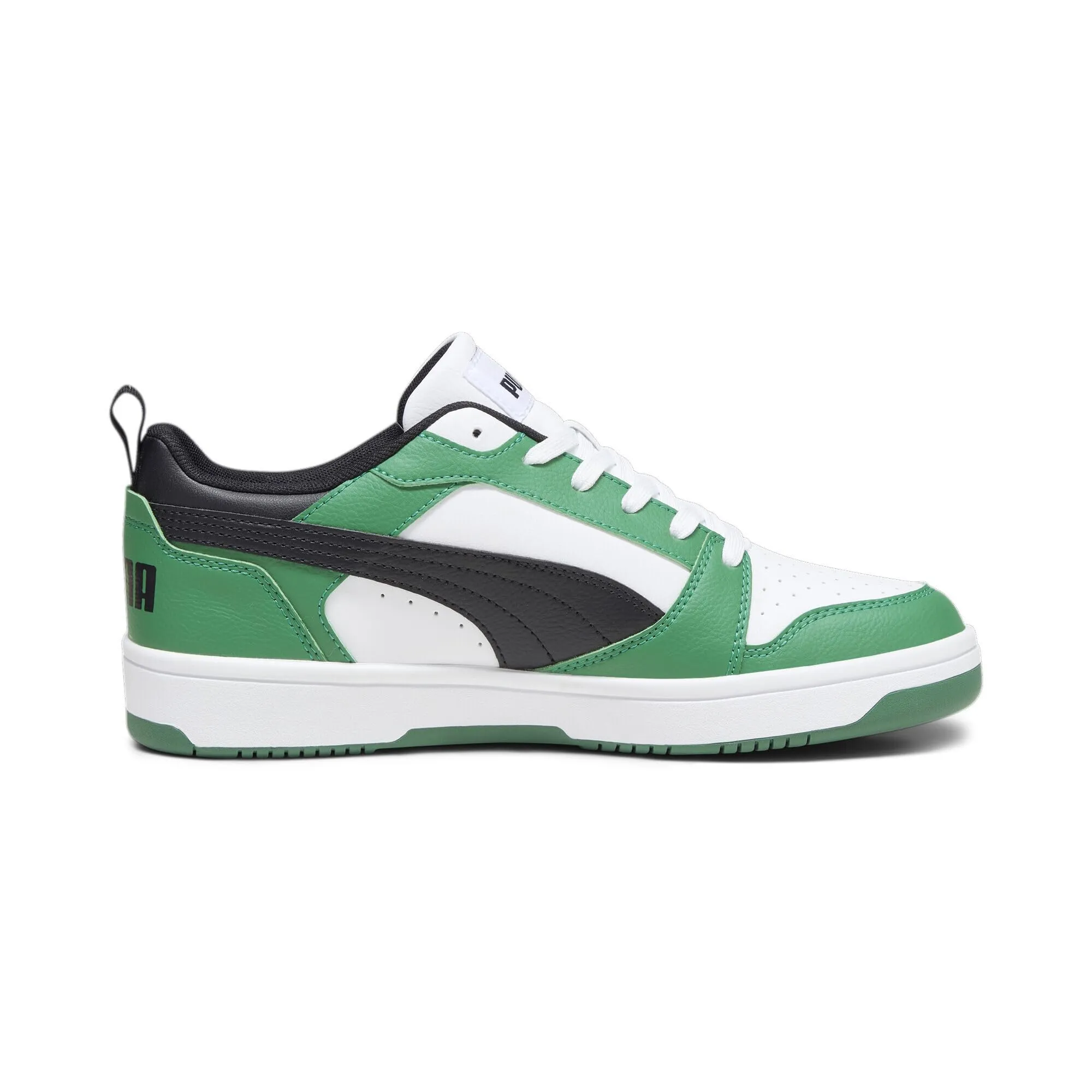 Puma Rebound V6 Low Sneakers, White Black Archive Green, 42.5 EU - immagine 7