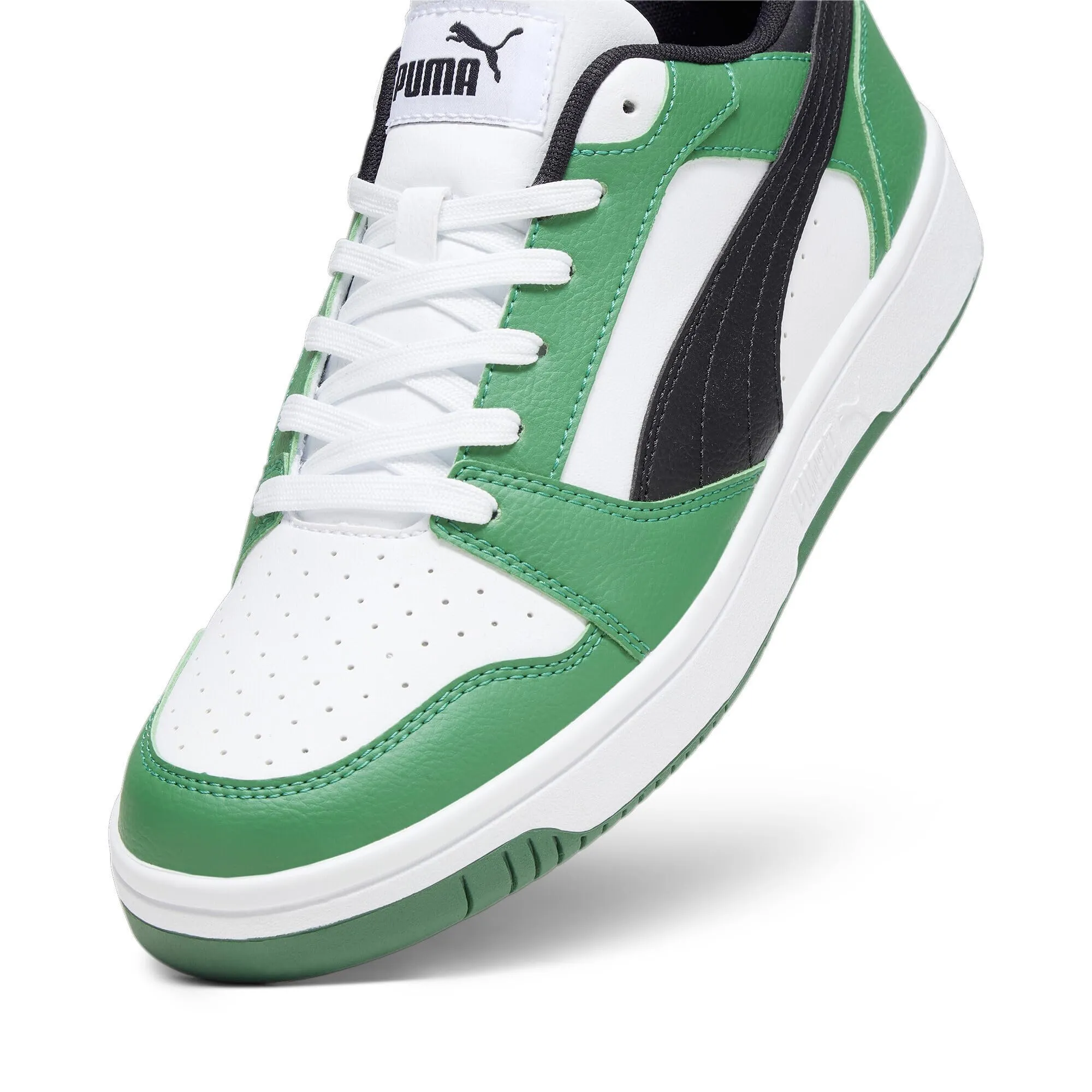 Puma Rebound V6 Low Sneakers, White Black Archive Green, 42.5 EU - immagine 8