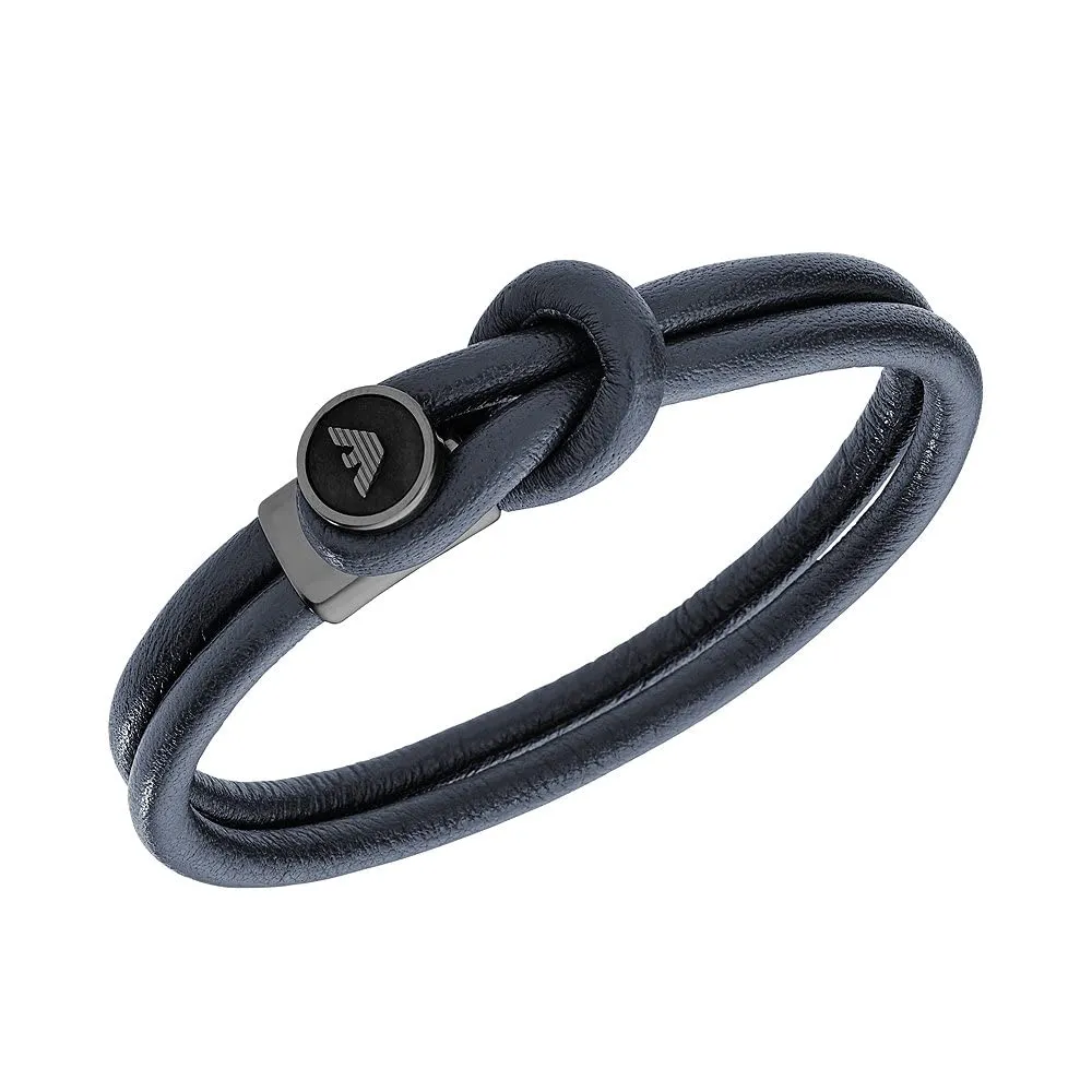 Emporio Armani Bracciale in Pelle Blu EGS2214020, 18,50 cm - immagine 2