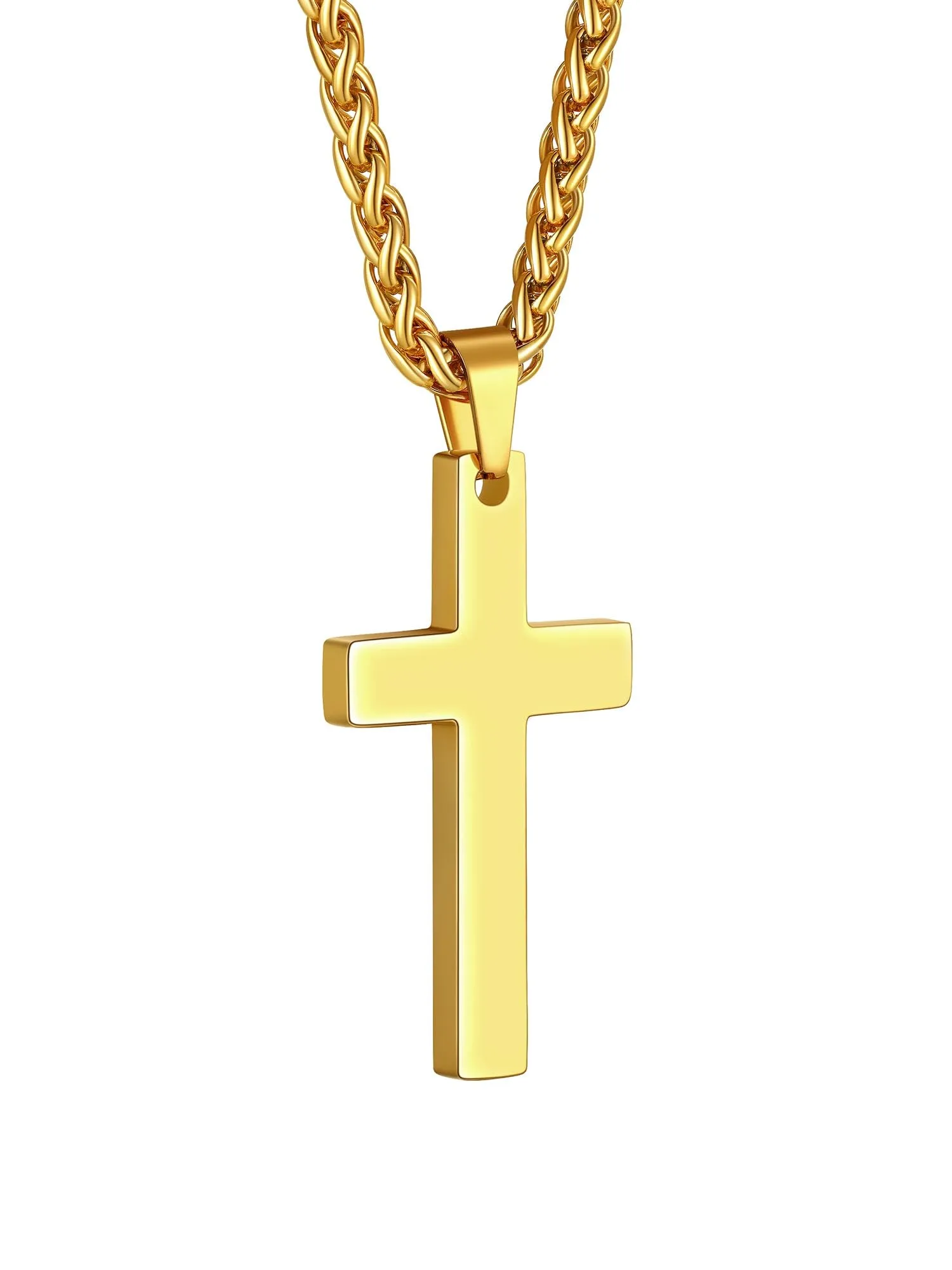 PROSTEEL Collana Croce Uomo Oro 43mm Acciaio Inox 316L - immagine 1