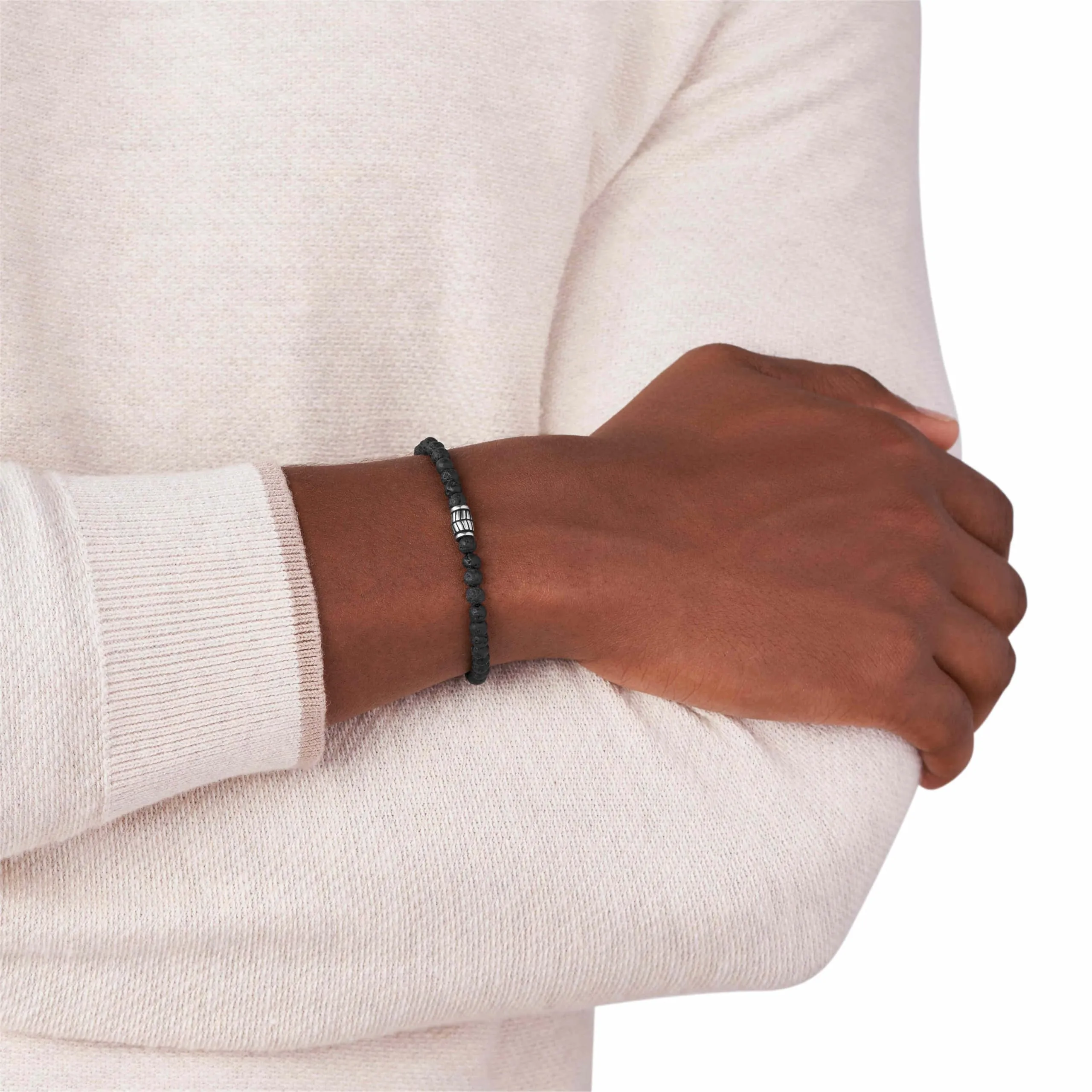 Fossil Bracciale Semi-Prezioso Uomo Nero JF02887040 - immagine 2
