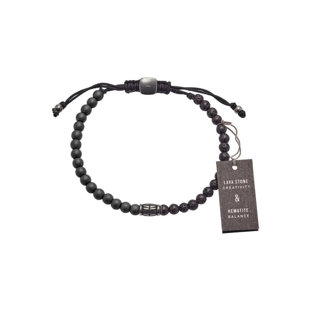 Fossil Vintage Casual Men's Bracelet, Black, JF03008793 - immagine 3